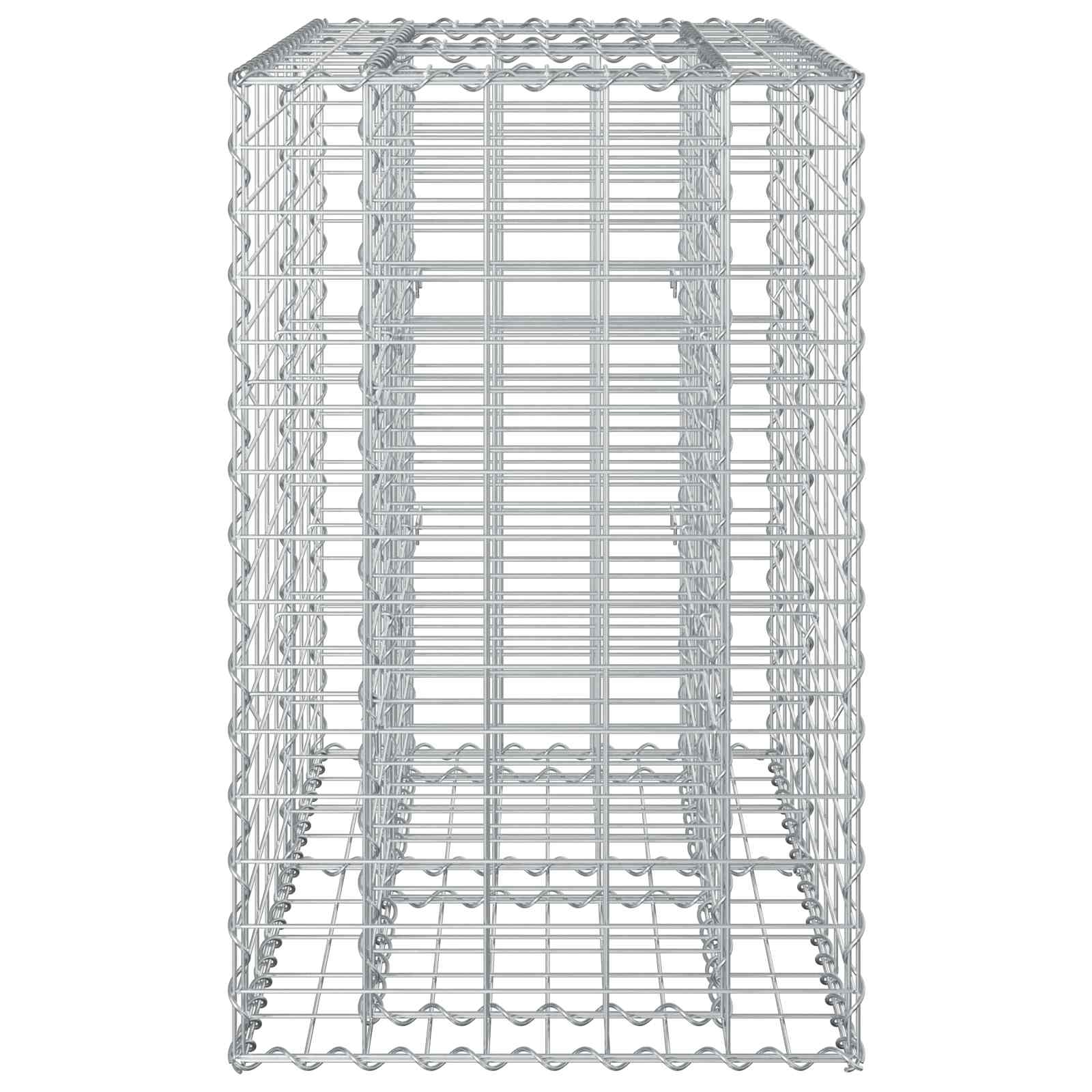 Gabionen-Hochbeet 90 x 50 x 80 cm Verzinkter Stahl Silber