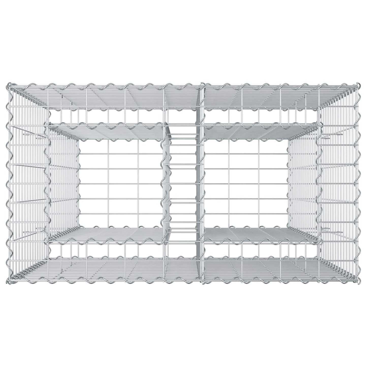 Gabionen-Hochbeet 90 x 50 x 80 cm Verzinkter Stahl Silber