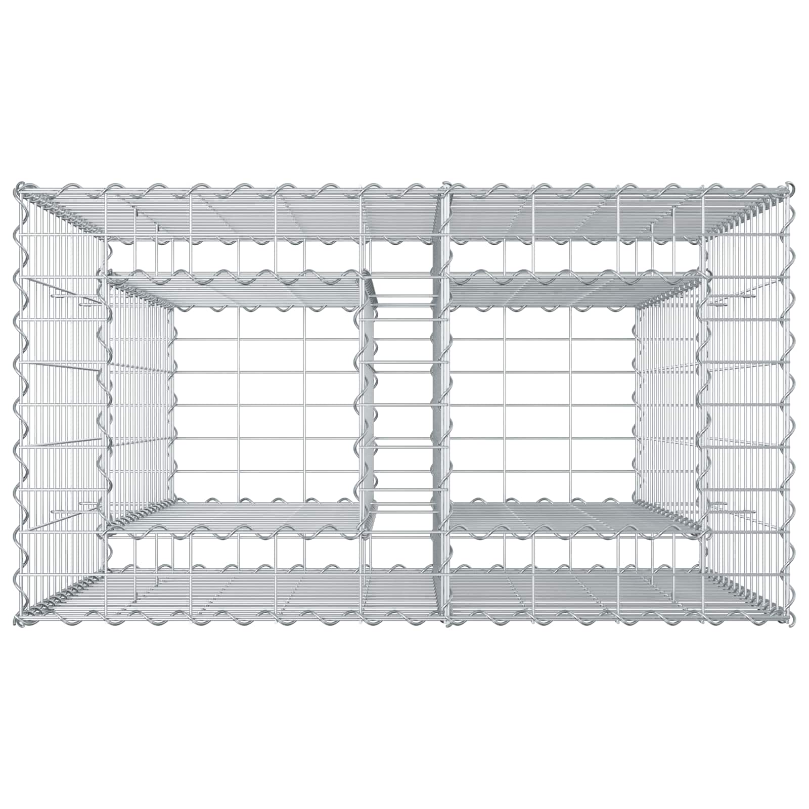 Gabionen-Hochbeet 90 x 50 x 80 cm Verzinkter Stahl Silber