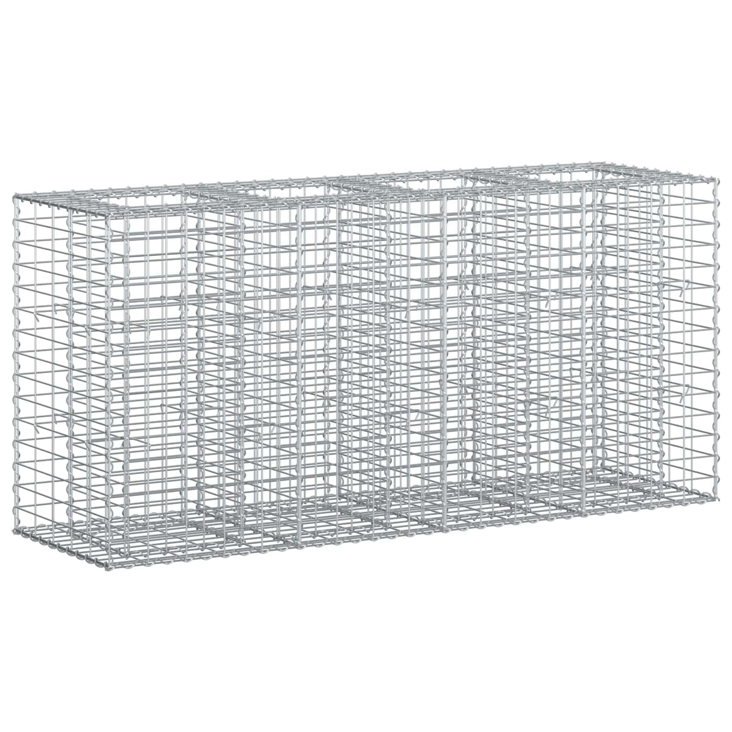 Gabionen-Hochbeet 170 x 50 x 80 cm Verzinkter Stahl Silber