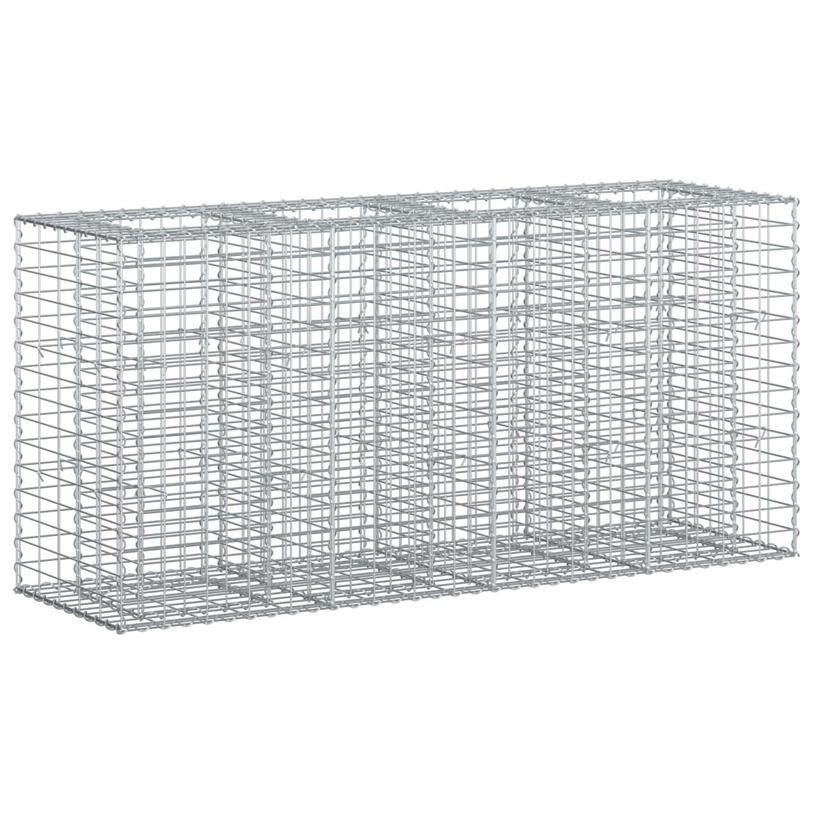 Gabionen-Hochbeet 170 x 50 x 80 cm Verzinkter Stahl Silber