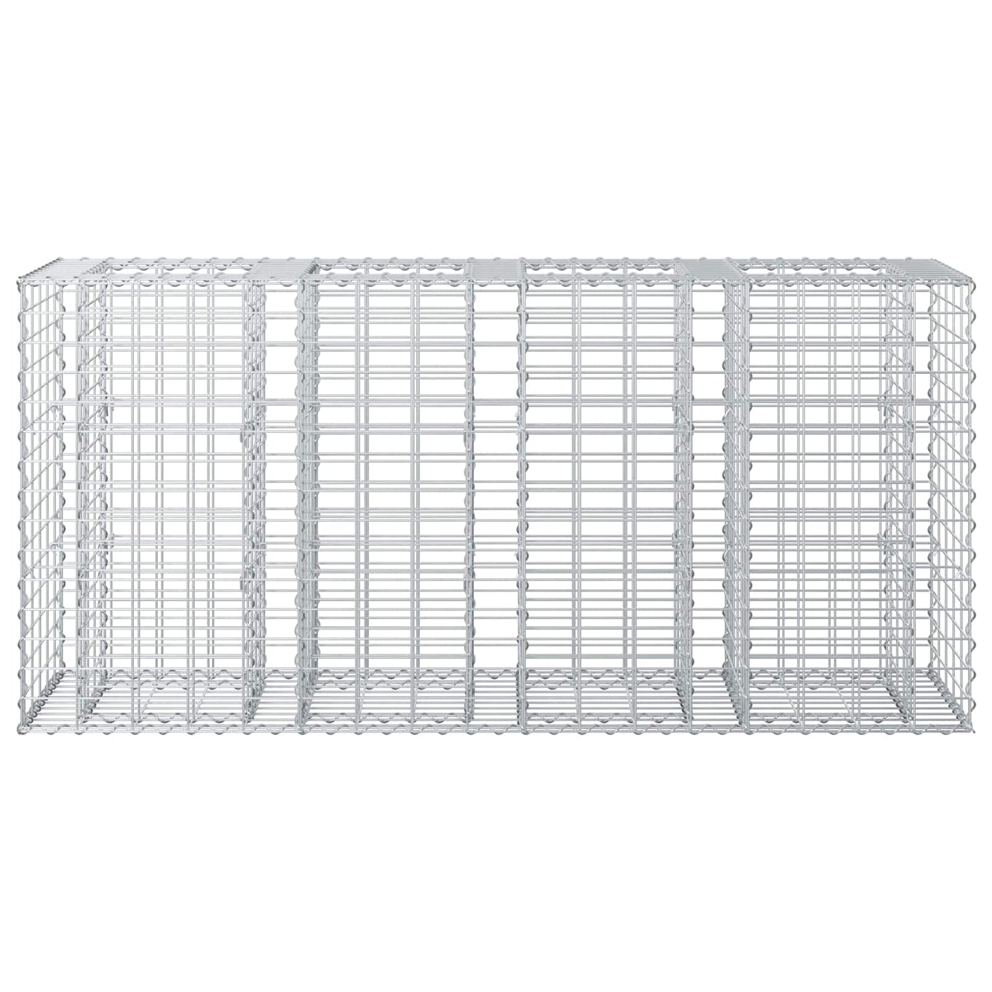 Gabionen-Hochbeet 170 x 50 x 80 cm Verzinkter Stahl Silber