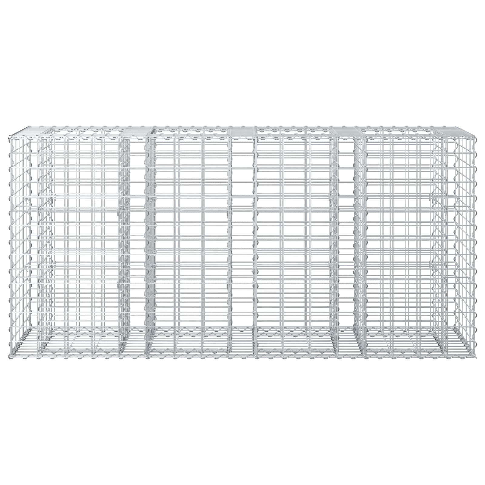 Gabionen-Hochbeet 170 x 50 x 80 cm Verzinkter Stahl Silber