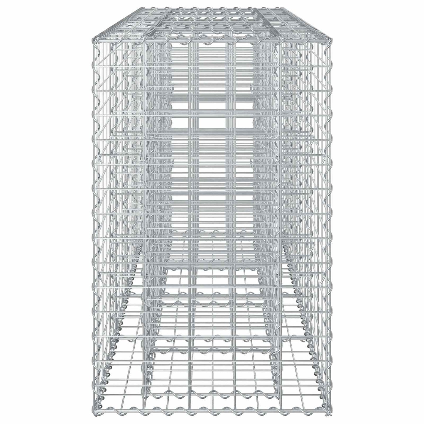 Gabionen-Hochbeet 170 x 50 x 80 cm Verzinkter Stahl Silber