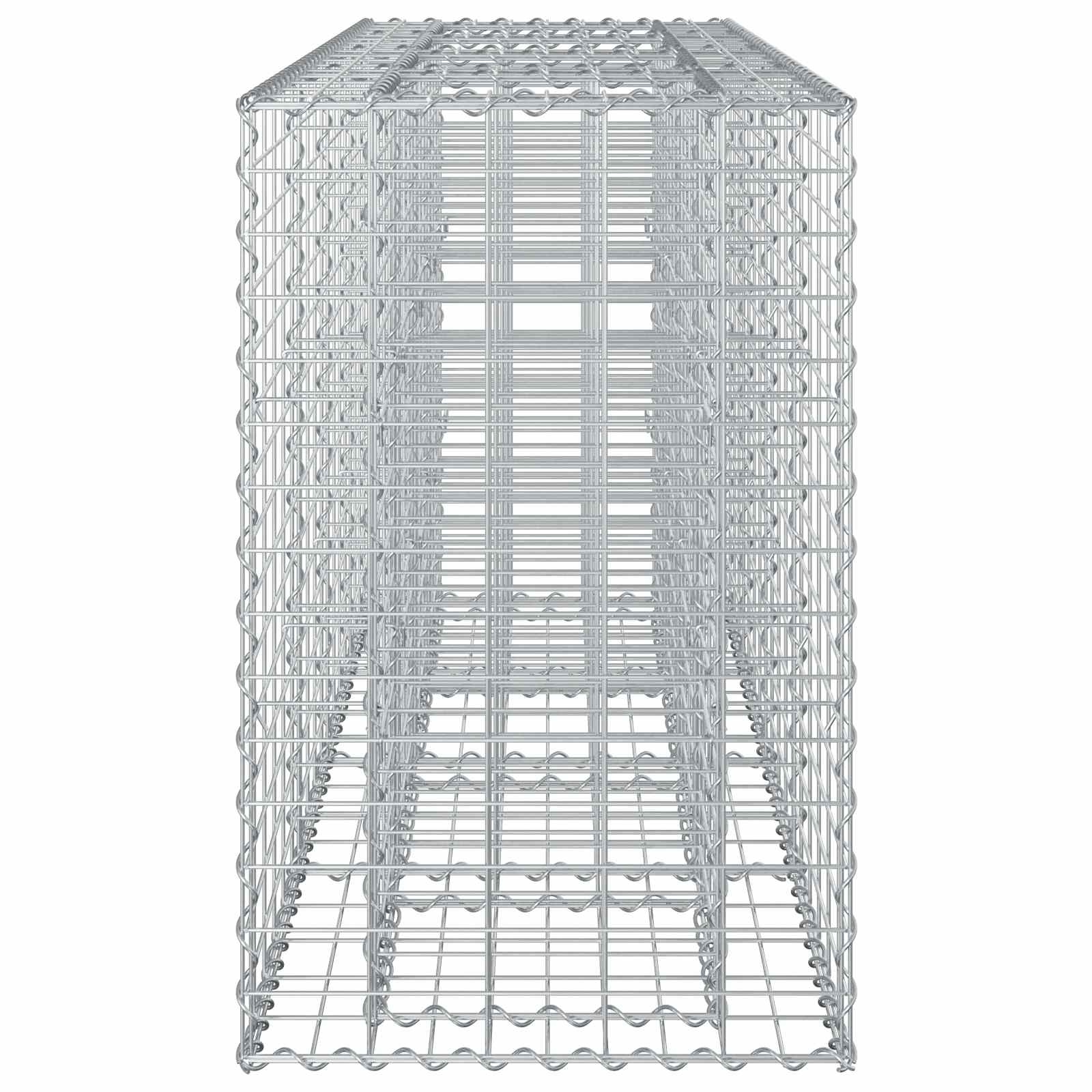 Gabionen-Hochbeet 170 x 50 x 80 cm Verzinkter Stahl Silber