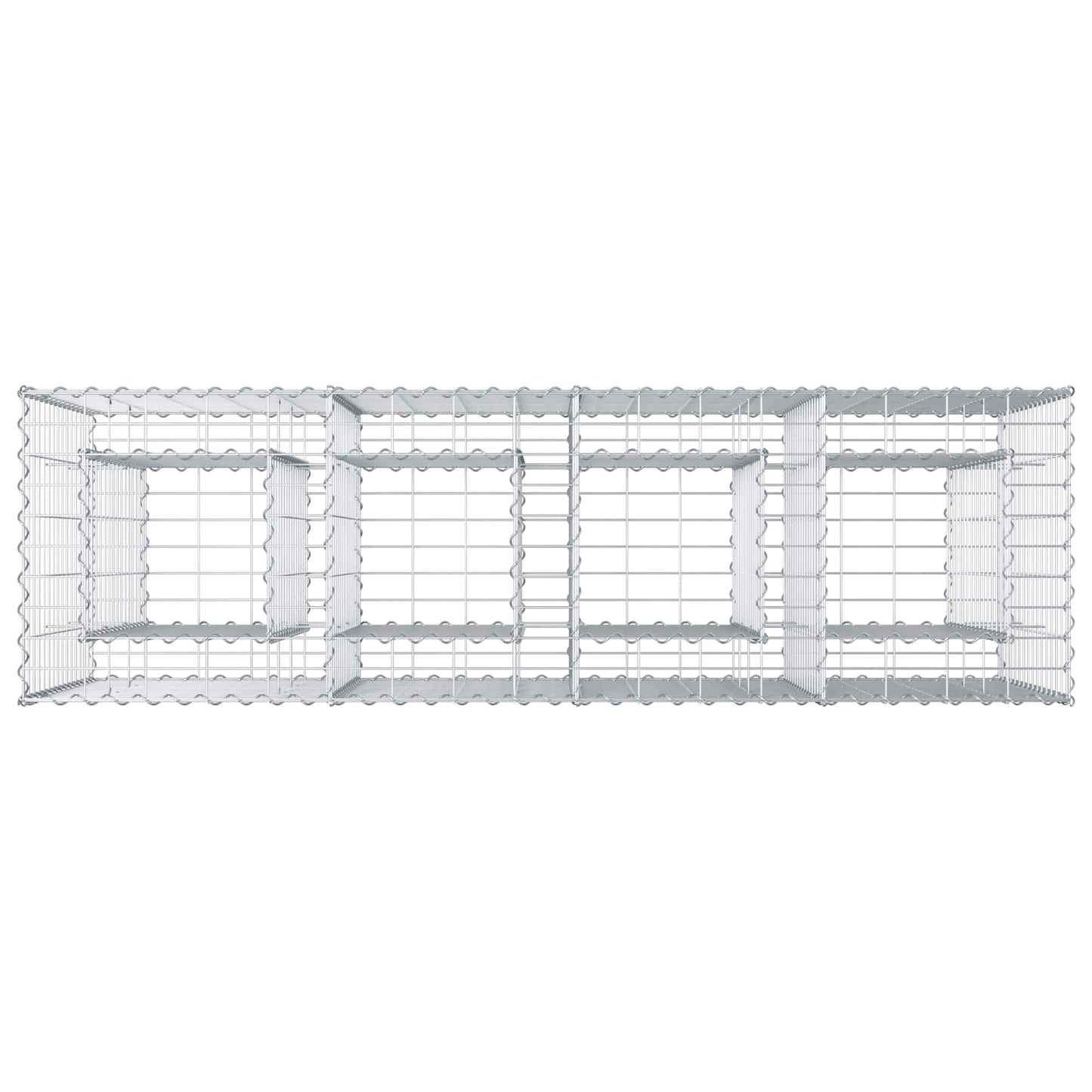 Gabionen-Hochbeet 170 x 50 x 80 cm Verzinkter Stahl Silber