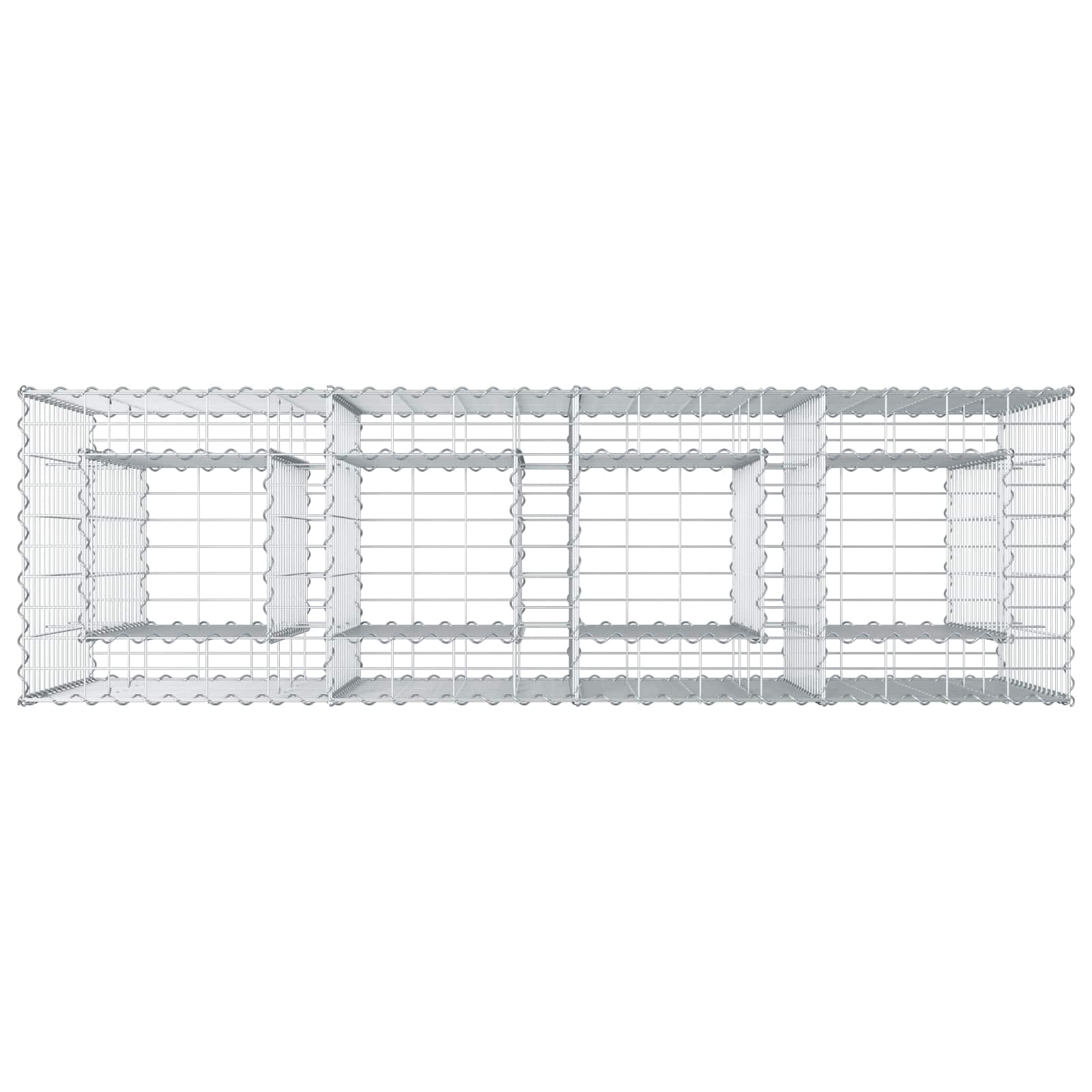 Gabionen-Hochbeet 170 x 50 x 80 cm Verzinkter Stahl Silber