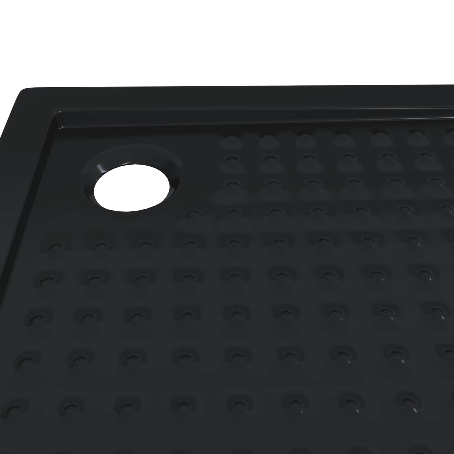 Duschbodenablage mit Punkten 90 x 90 x 4 cm ABS Schwarz