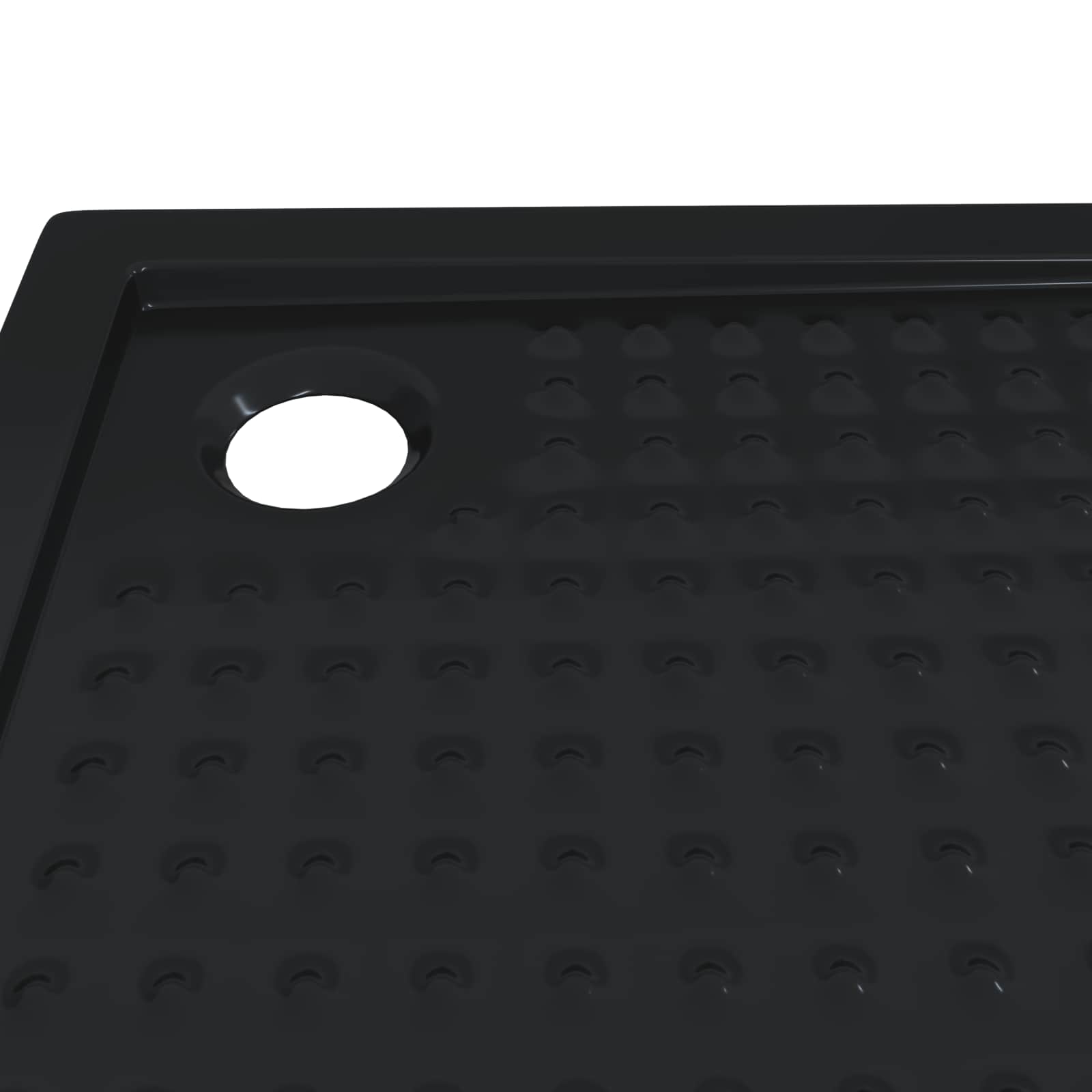 Duschbodenablage mit Punkten 90 x 90 x 4 cm ABS Schwarz