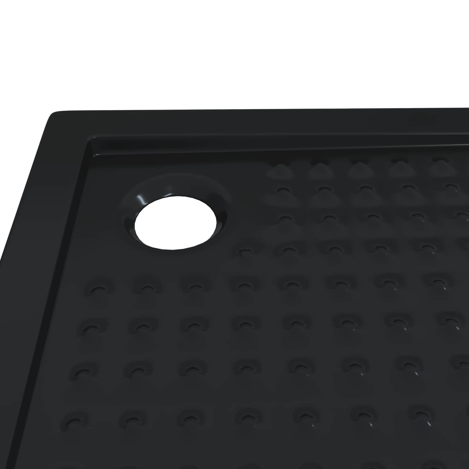 Duschbodenablage mit Punkten 80 x 80 x 4 cm ABS Schwarz