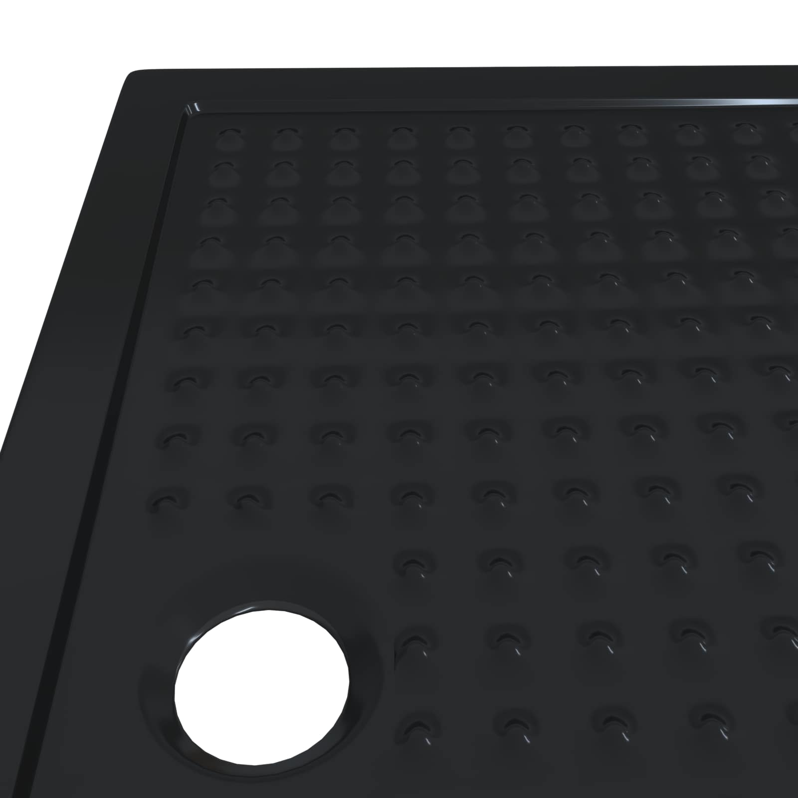Duschbodenablage mit Punkten 120 x 80 x 4 cm ABS Schwarz