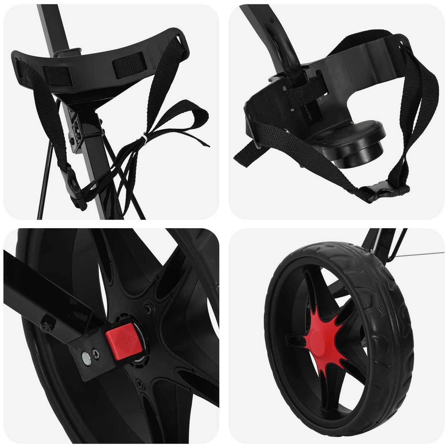 Golf-Dolly Schwarz Eisen Klappbar
