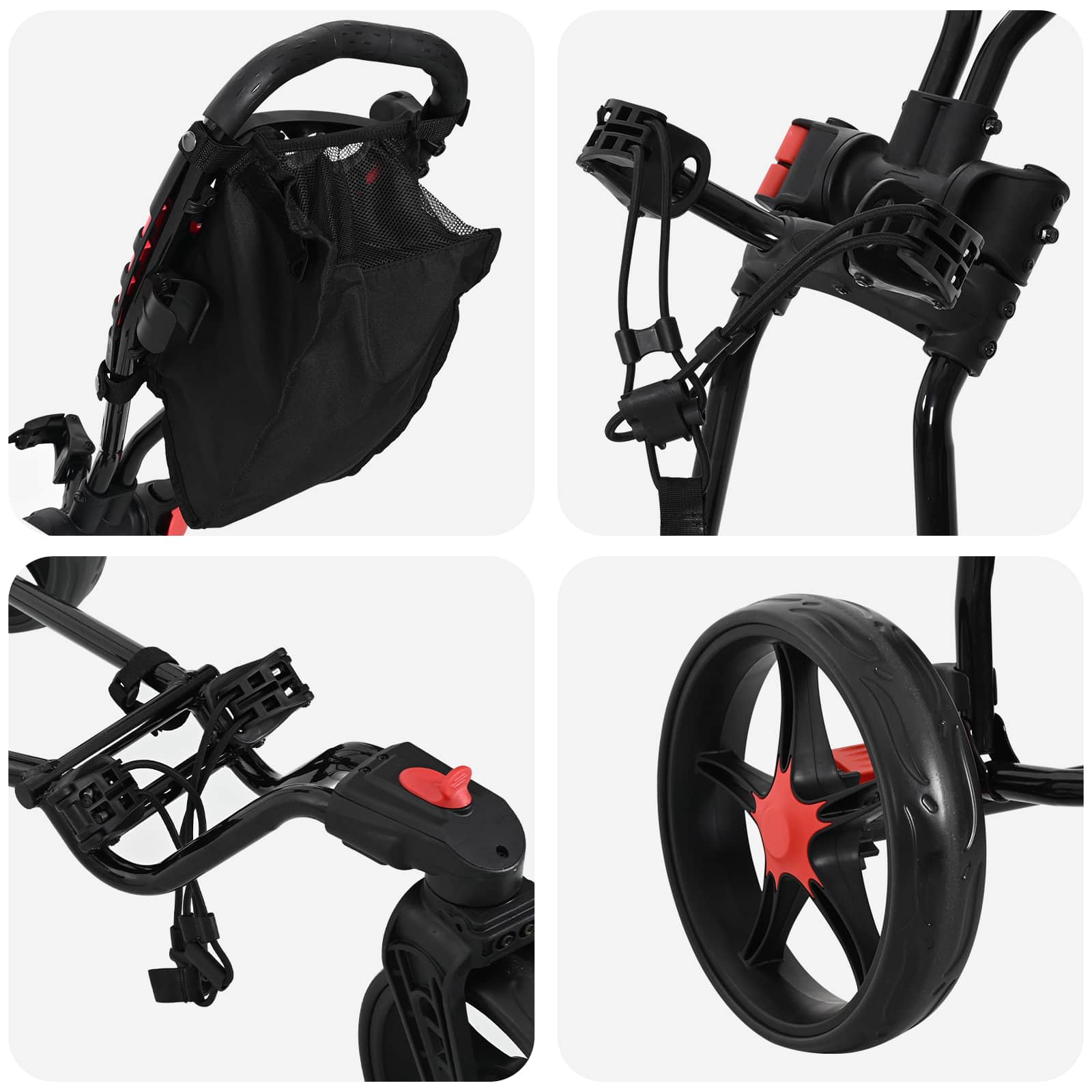 Golf-Dolly Schwarz Eisen Klappbar