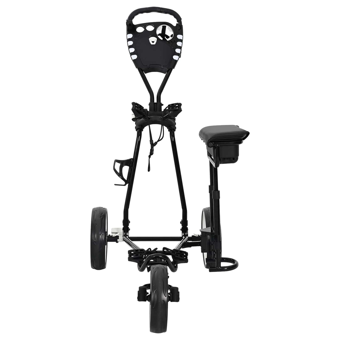 Golf-Trolley mit Sitz Schwarz und Weiß Eisen Klappbar