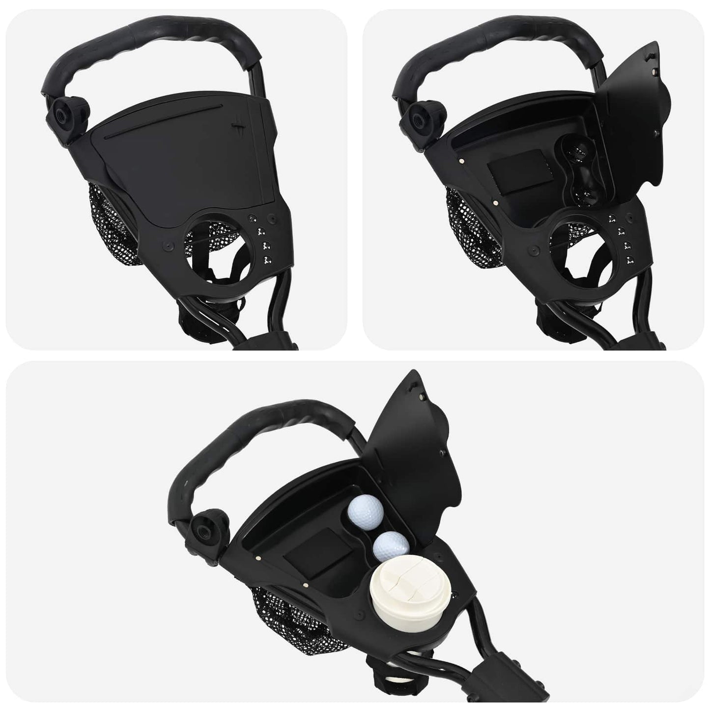 Golf-Dolly mit Sitz Schwarz 95 x 69 x 114 cm Eisen