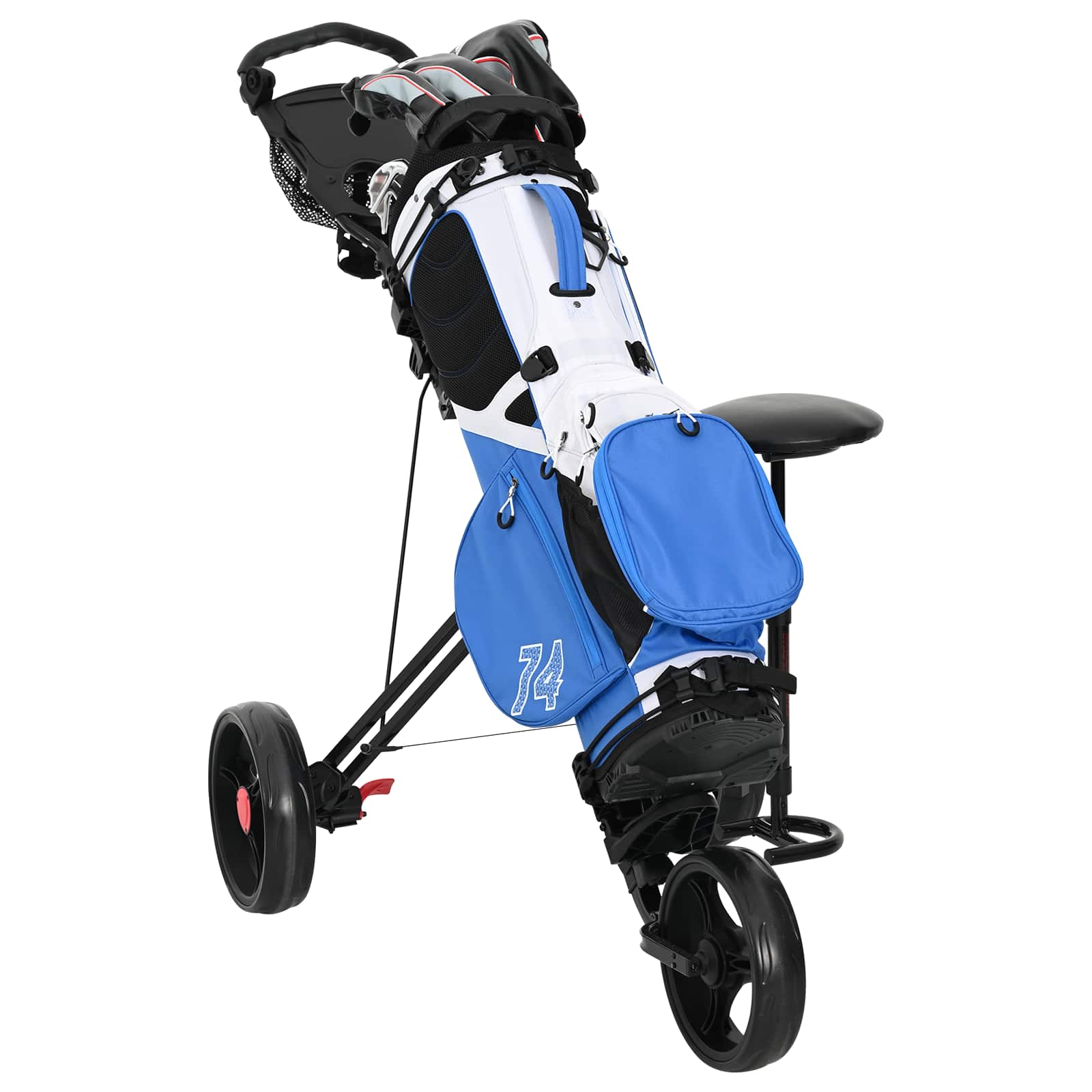 Golf-Dolly mit Sitz Schwarz 95 x 69 x 114 cm Eisen
