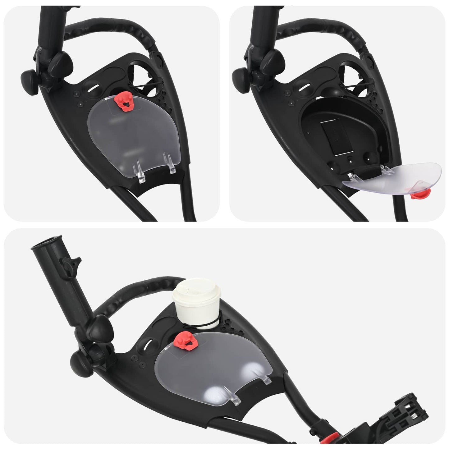 Golf-Trolley mit Sitz Schwarz Aluminium Klappbar