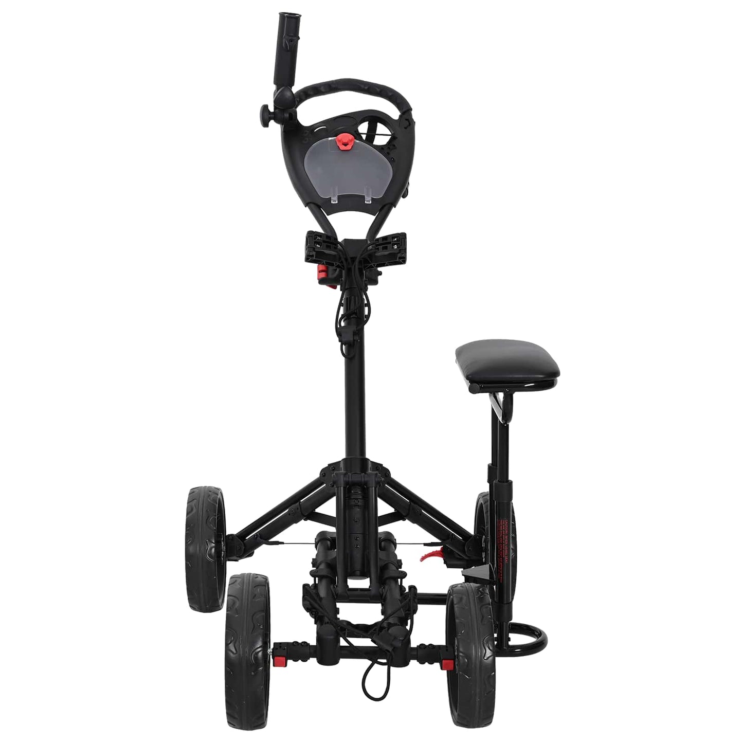 Golf-Trolley mit Sitz Schwarz Aluminium Klappbar