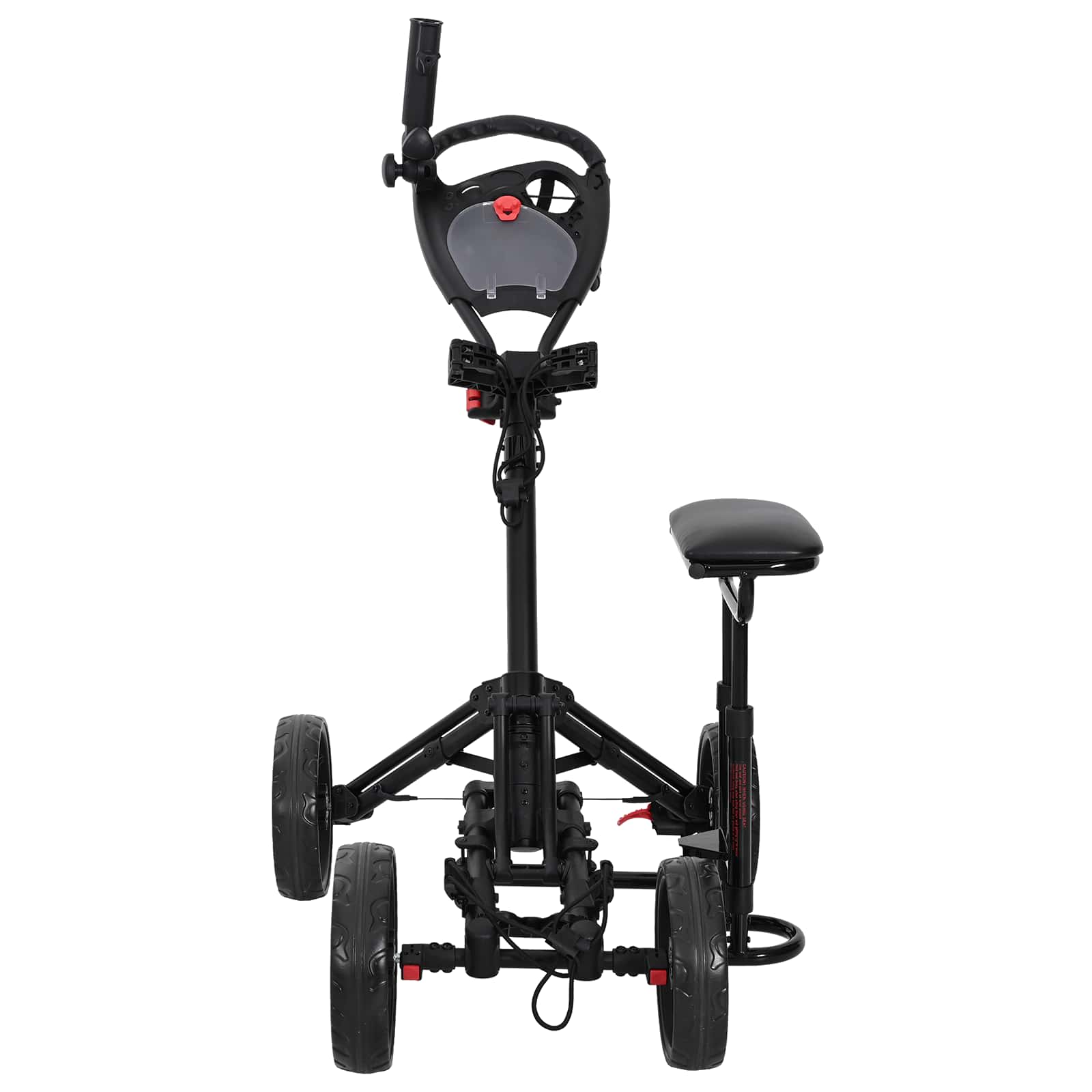 Golf-Trolley mit Sitz Schwarz Aluminium Klappbar