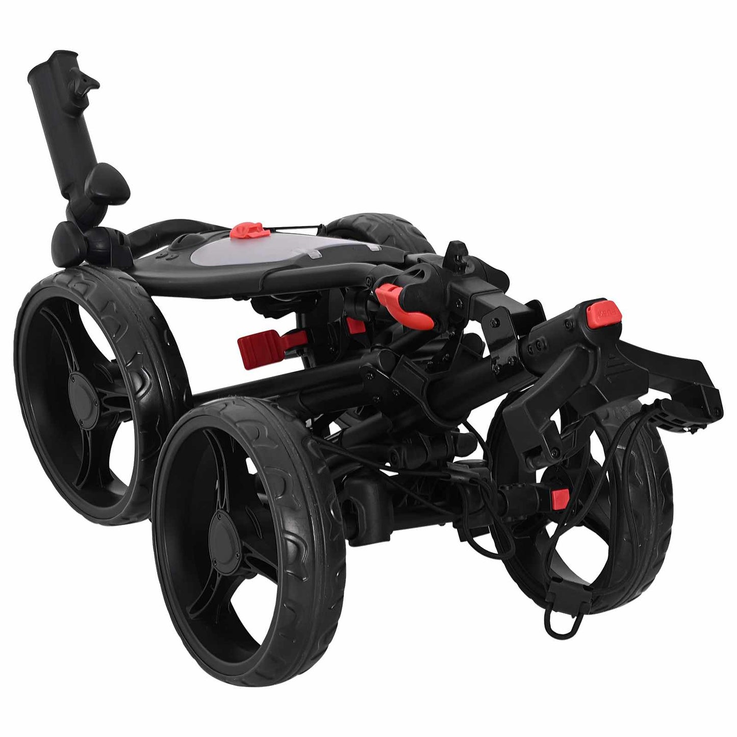 Golf-Trolley mit Sitz Schwarz Aluminium Klappbar