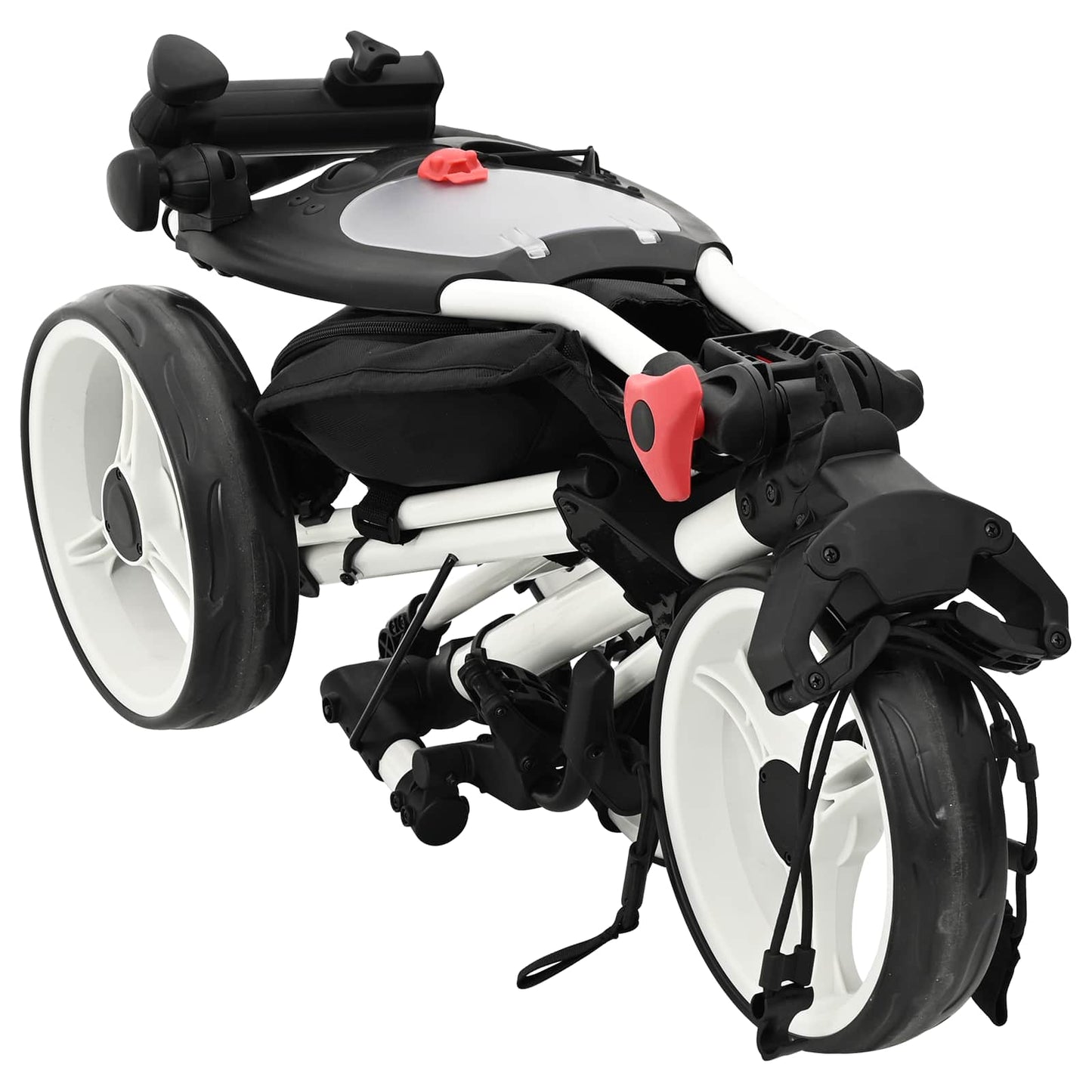 Golf-Dolly Schwarz und Weiß Aluminium Klappbar