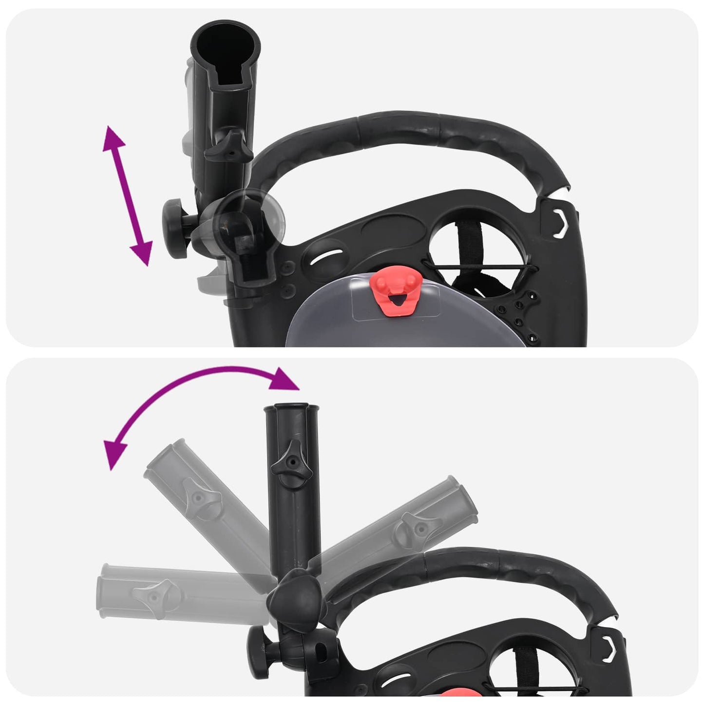 Golf-Dolly Schwarz und Weiß Aluminium Klappbar