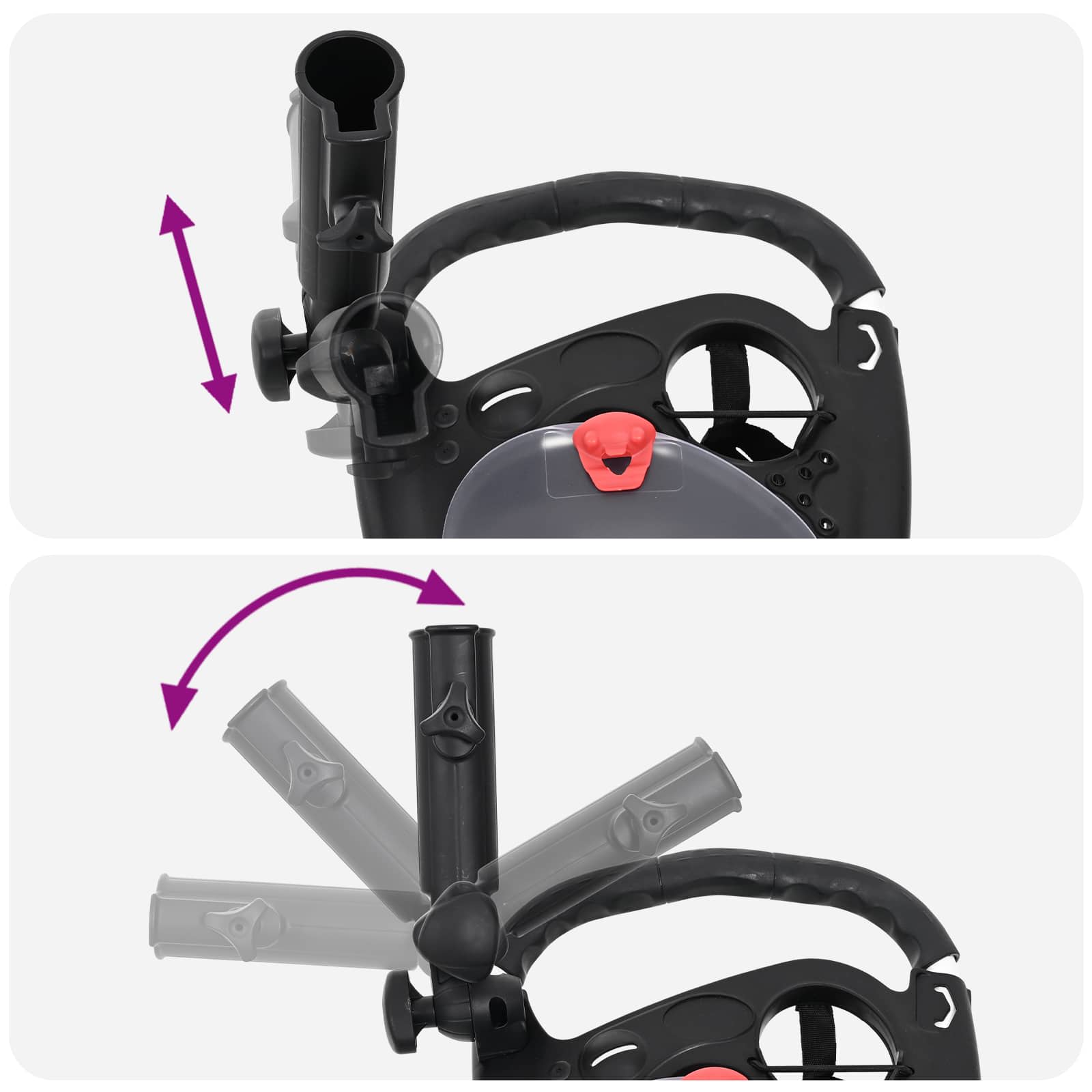 Golf-Dolly Schwarz und Weiß Aluminium Klappbar