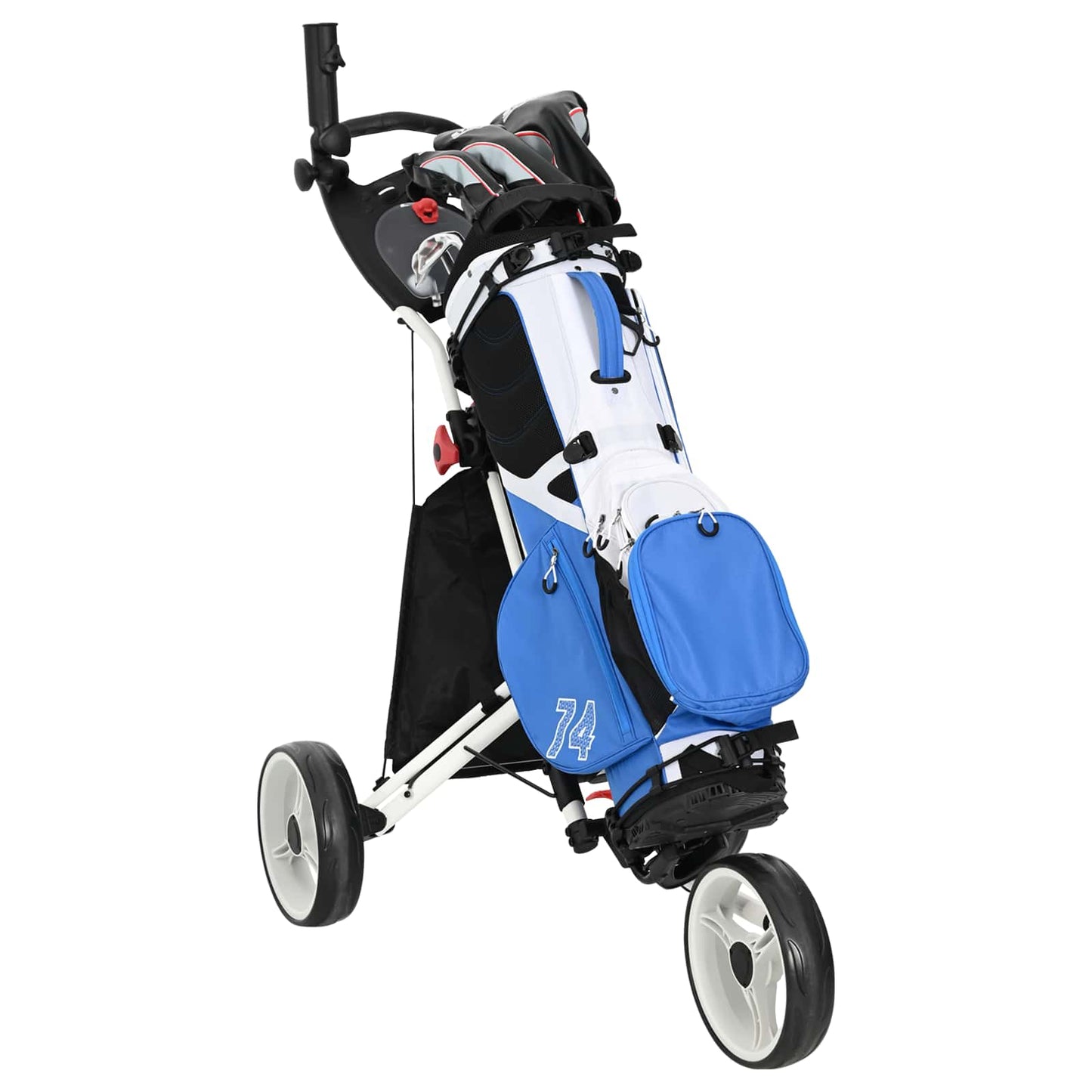 Golf-Dolly Schwarz und Weiß Aluminium Klappbar