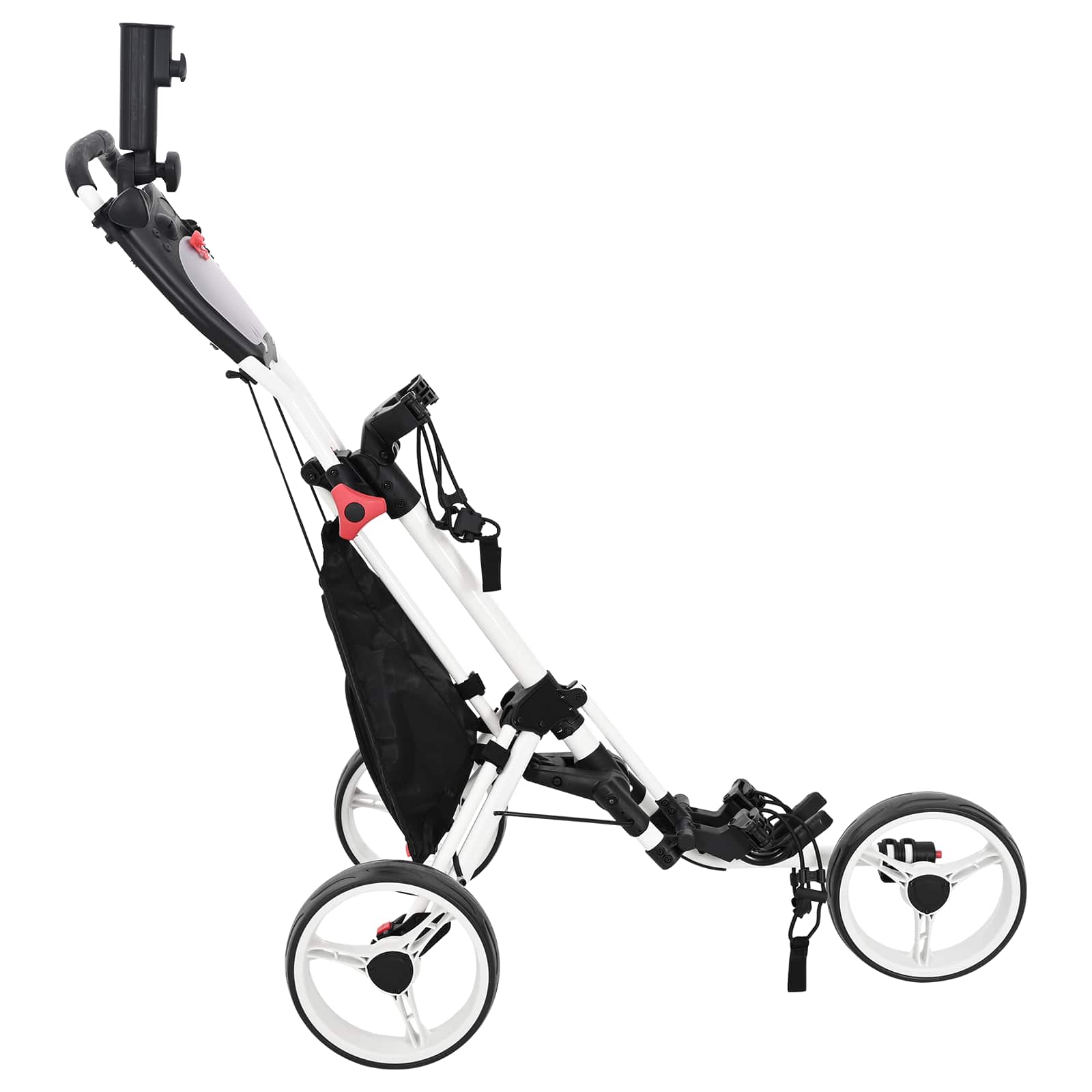 Golf-Dolly Schwarz und Weiß Aluminium Klappbar