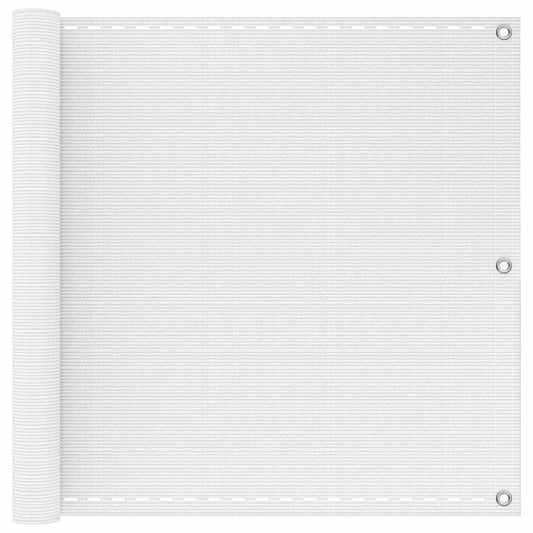 Balkonsichtschutz Weiß 90 x 800 cm HDPE und Aluminium