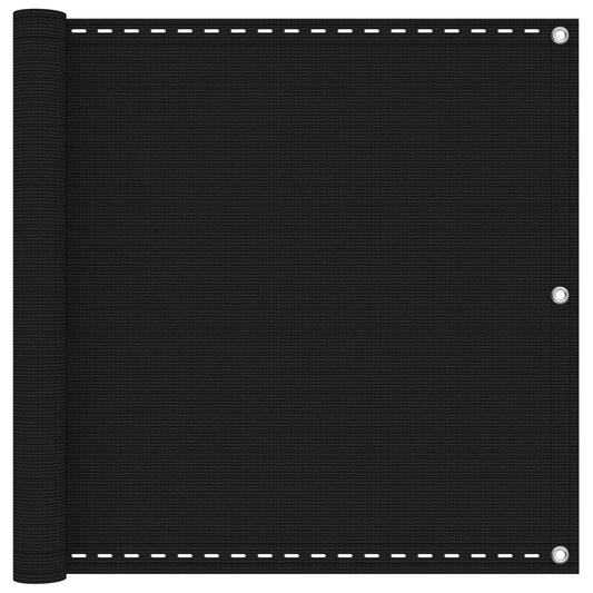Balkonsichtschutz Schwarz 90 x 700 cm HDPE und Aluminium