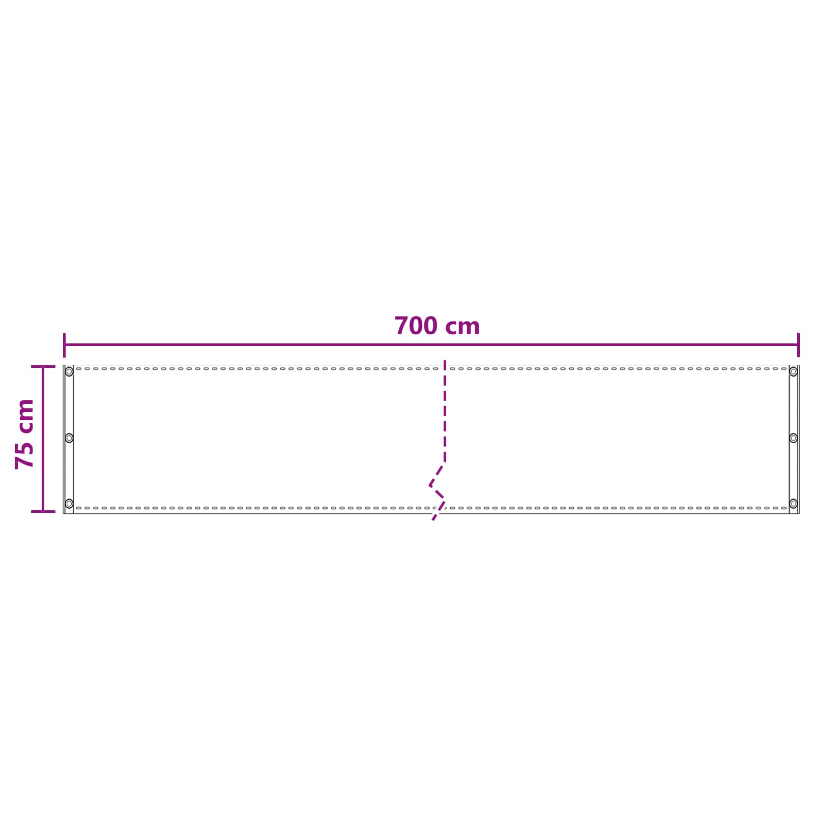 Balkonsichtschutz Creme 75 x 700 cm HDPE und Aluminium