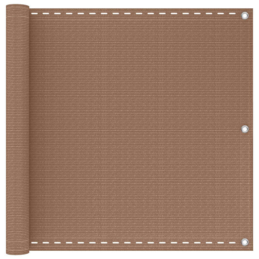 Balkonsichtschutz Taupe 75 x 700 cm HDPE und Aluminium