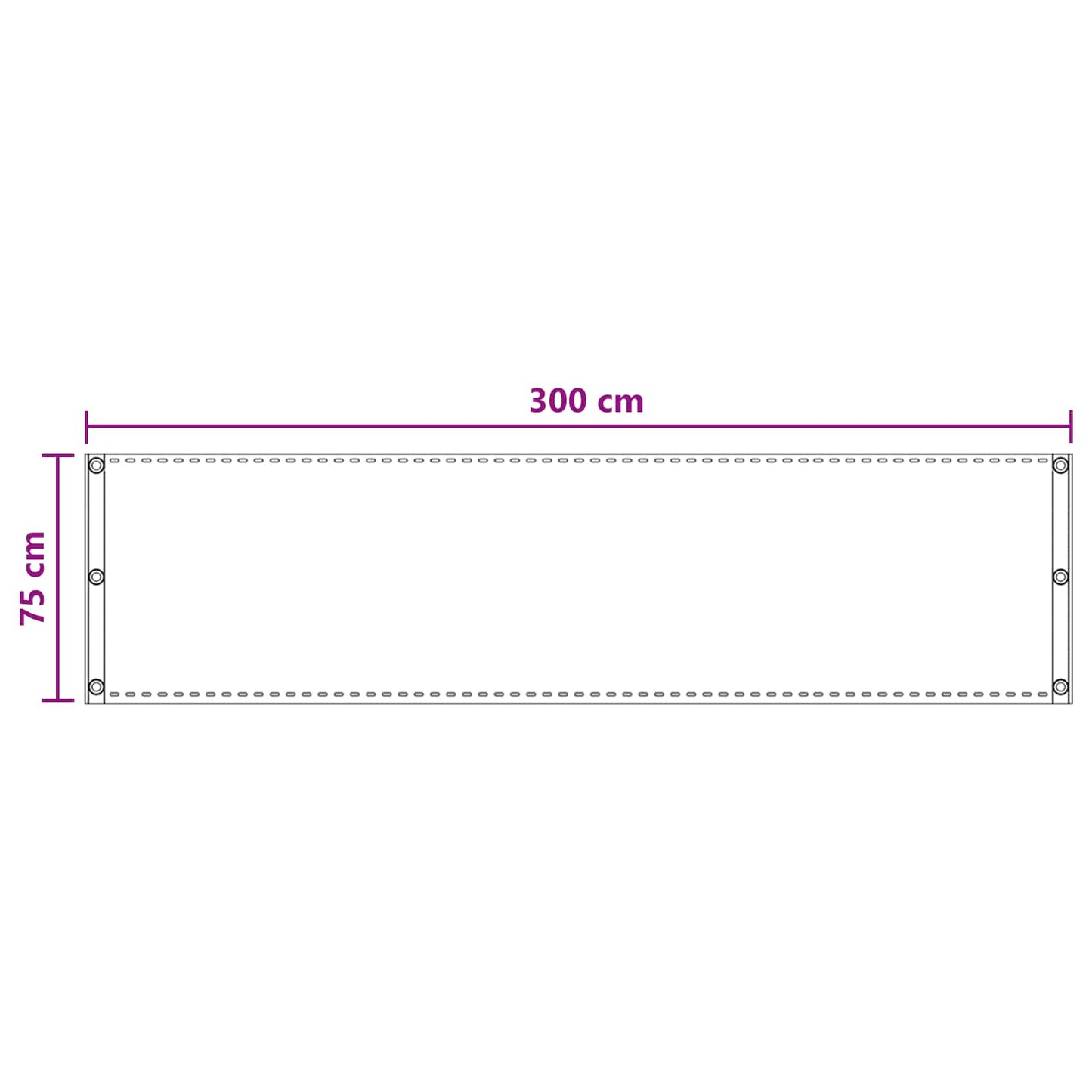 Balkonsichtschutz Hellgrau 75 x 300 cm HDPE und Aluminium
