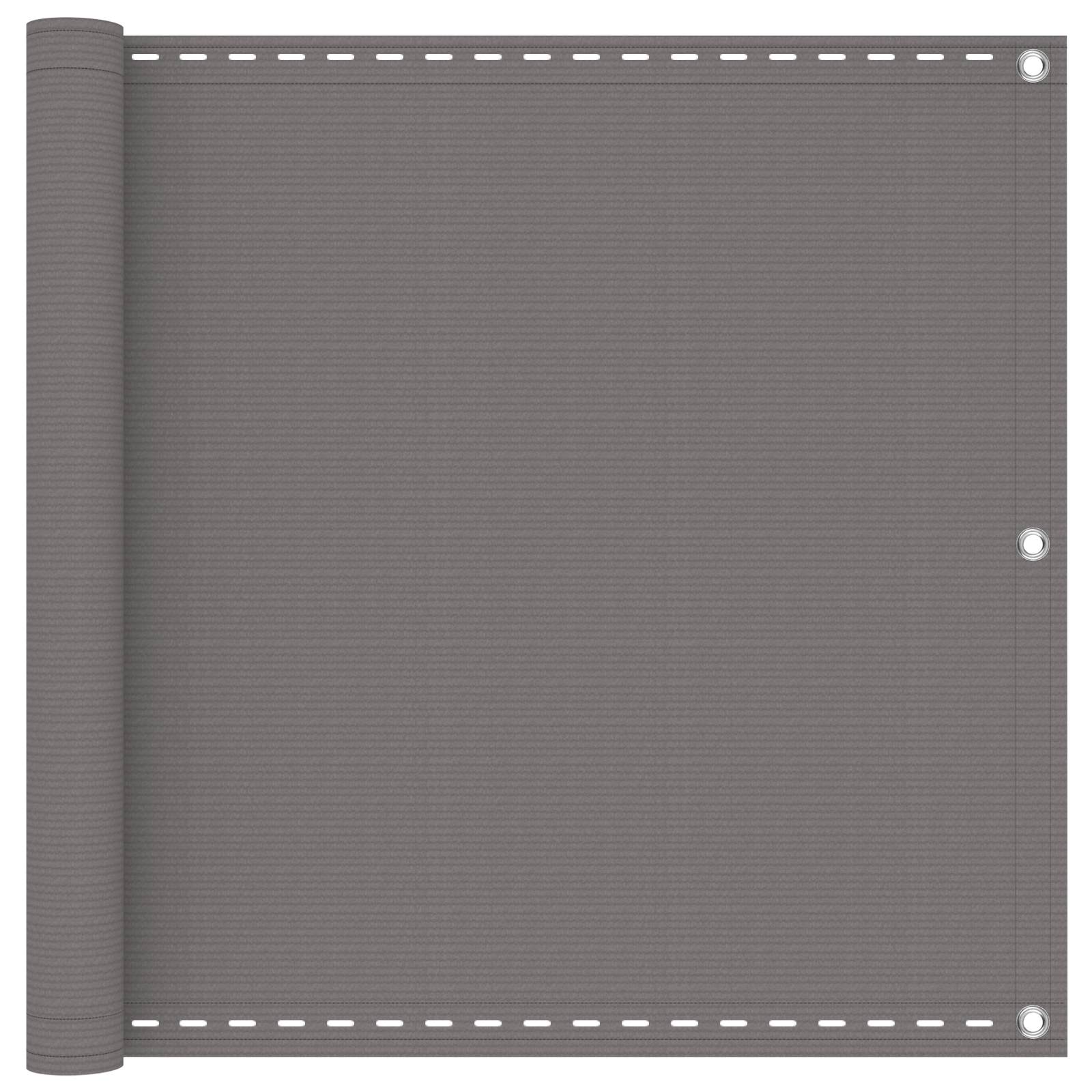 Balkonsichtschutz Hellgrau 75 x 400 cm HDPE und Aluminium