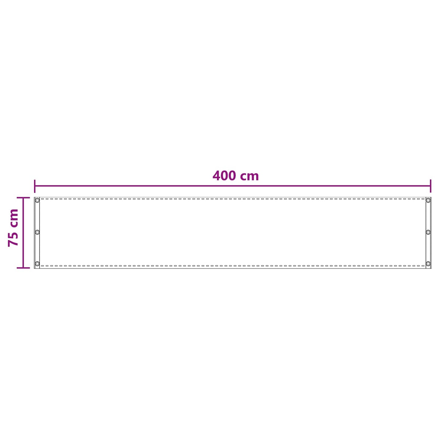 Balkonsichtschutz Hellgrau 75 x 400 cm HDPE und Aluminium
