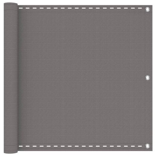 Balkonsichtschutz Hellgrau 90 x 500 cm HDPE und Aluminium