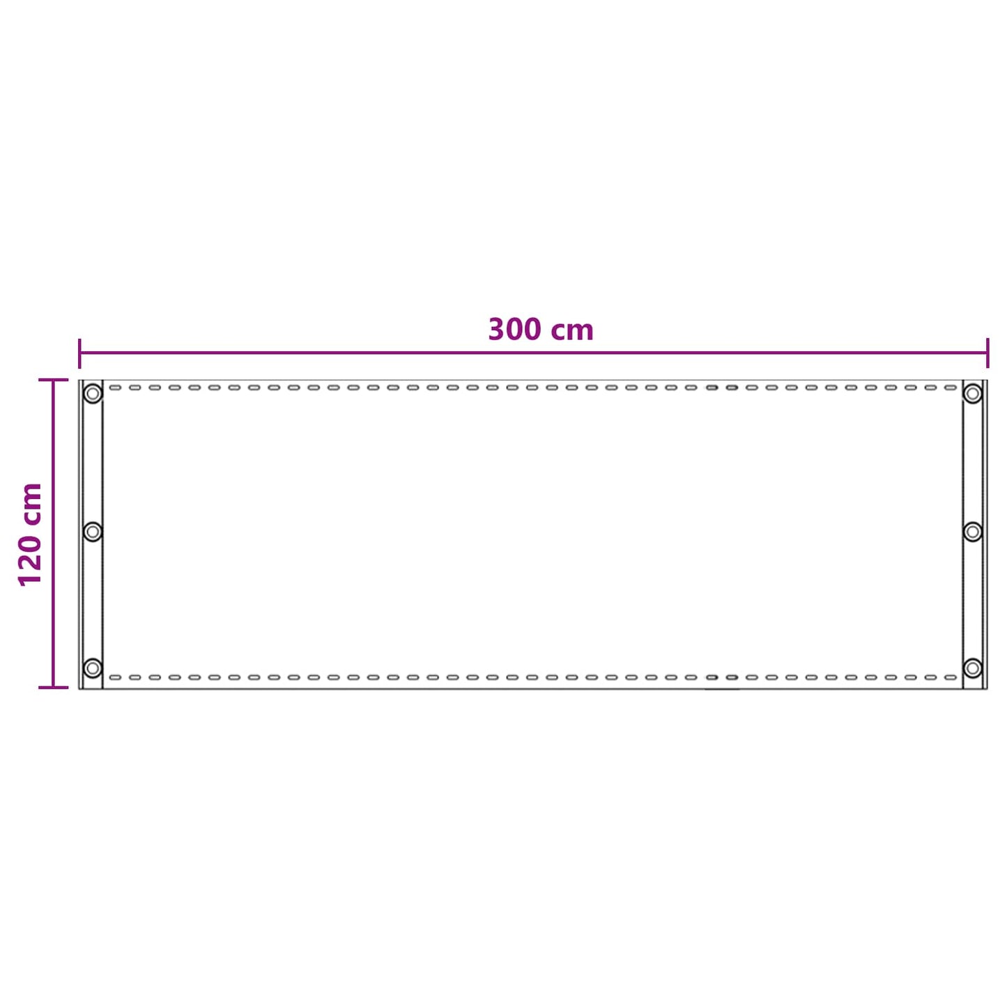 Balkonsichtschutz Sand 120 x 300 cm HDPE und Aluminium