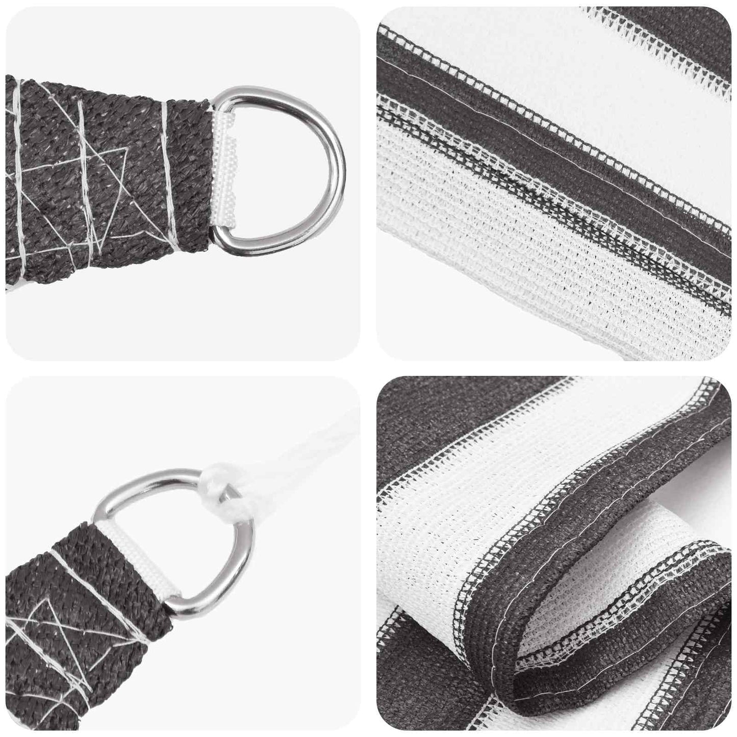 Sonnensegel 6 x 7 m HDPE Rechteckig Anthrazit und Weiß