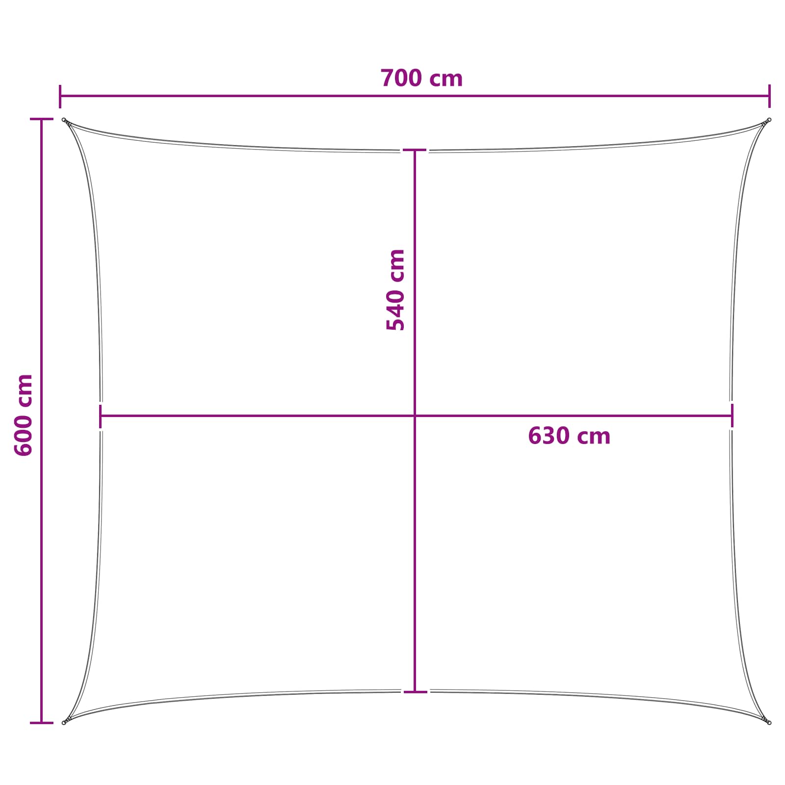 Sonnensegel 6 x 7 m HDPE Rechteckig Anthrazit und Weiß
