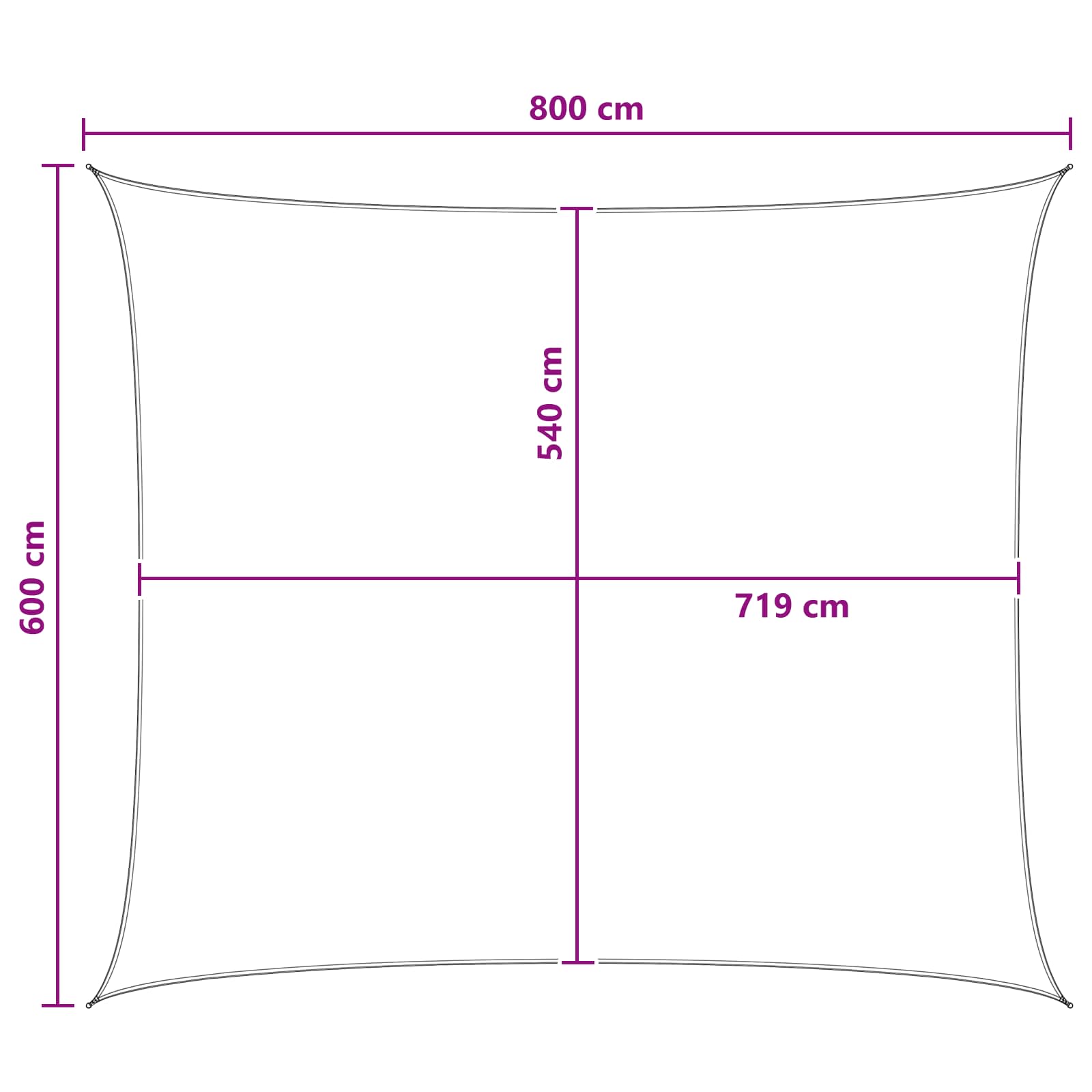 Sonnensegel 6 x 8 m HDPE Rechteckig Anthrazit und Weiß