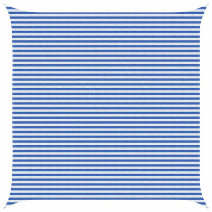 Sonnensegel Quadratisch 5 x 5 m HDPE Blau und Weiß