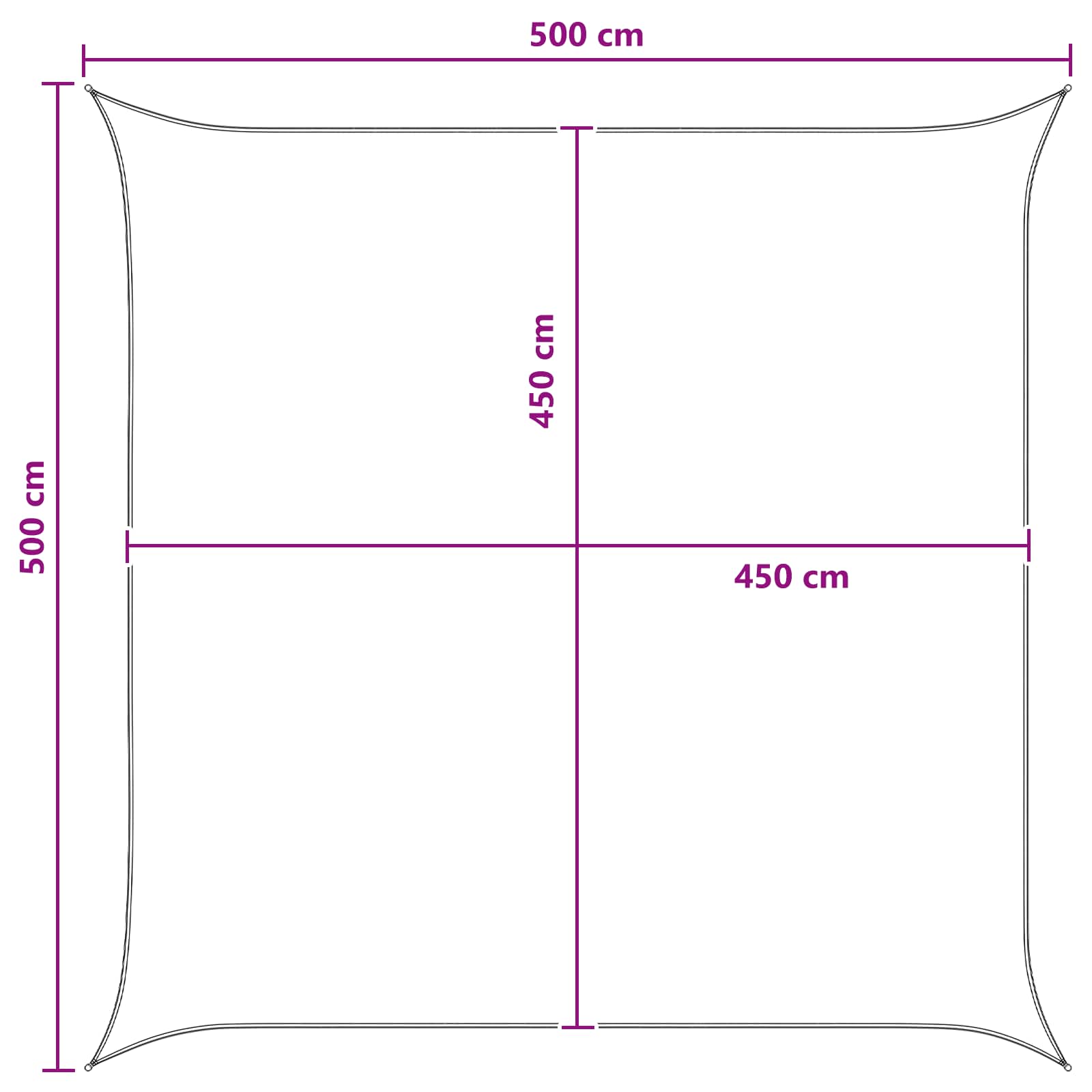 Sonnensegel Blau und Weiß 5 x 5 m HDPE