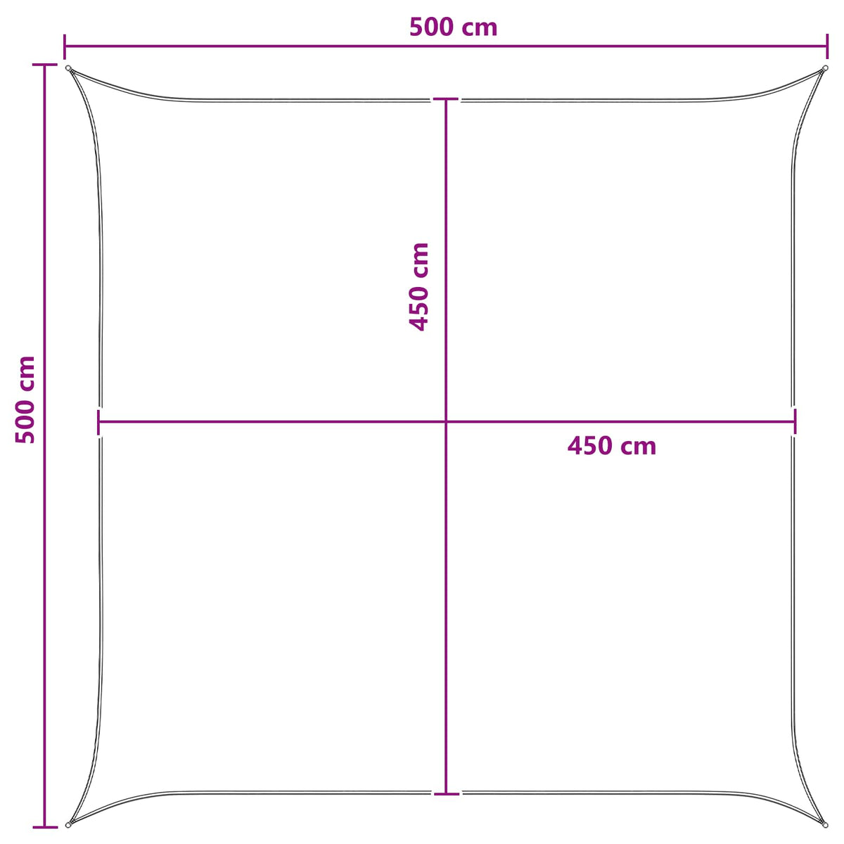 Sonnensegel Quadratisch 5 x 5 m HDPE Blau und Weiß