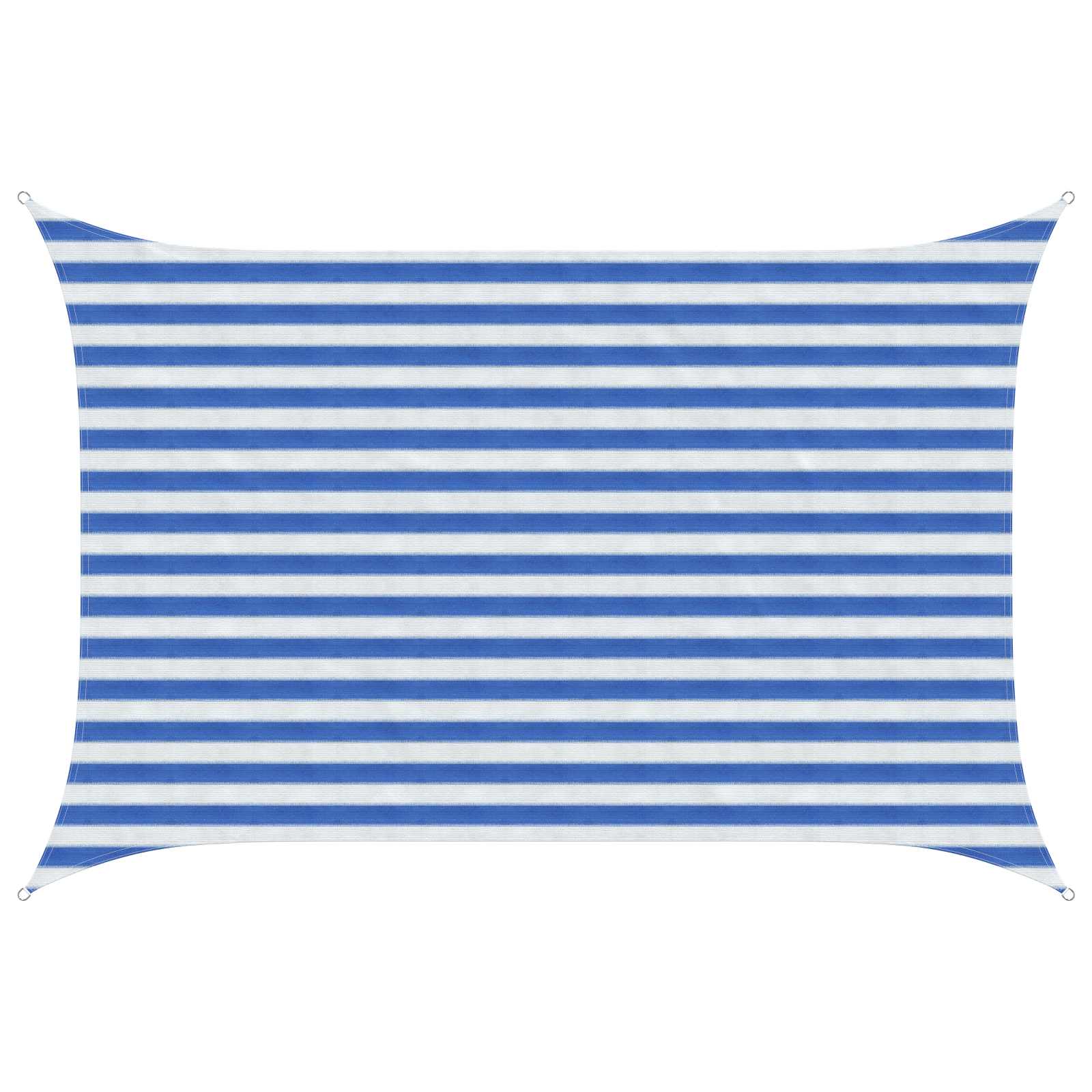 Sonnensegel 2 x 2,5 m HDPE Rechteckig Blau und Weiß