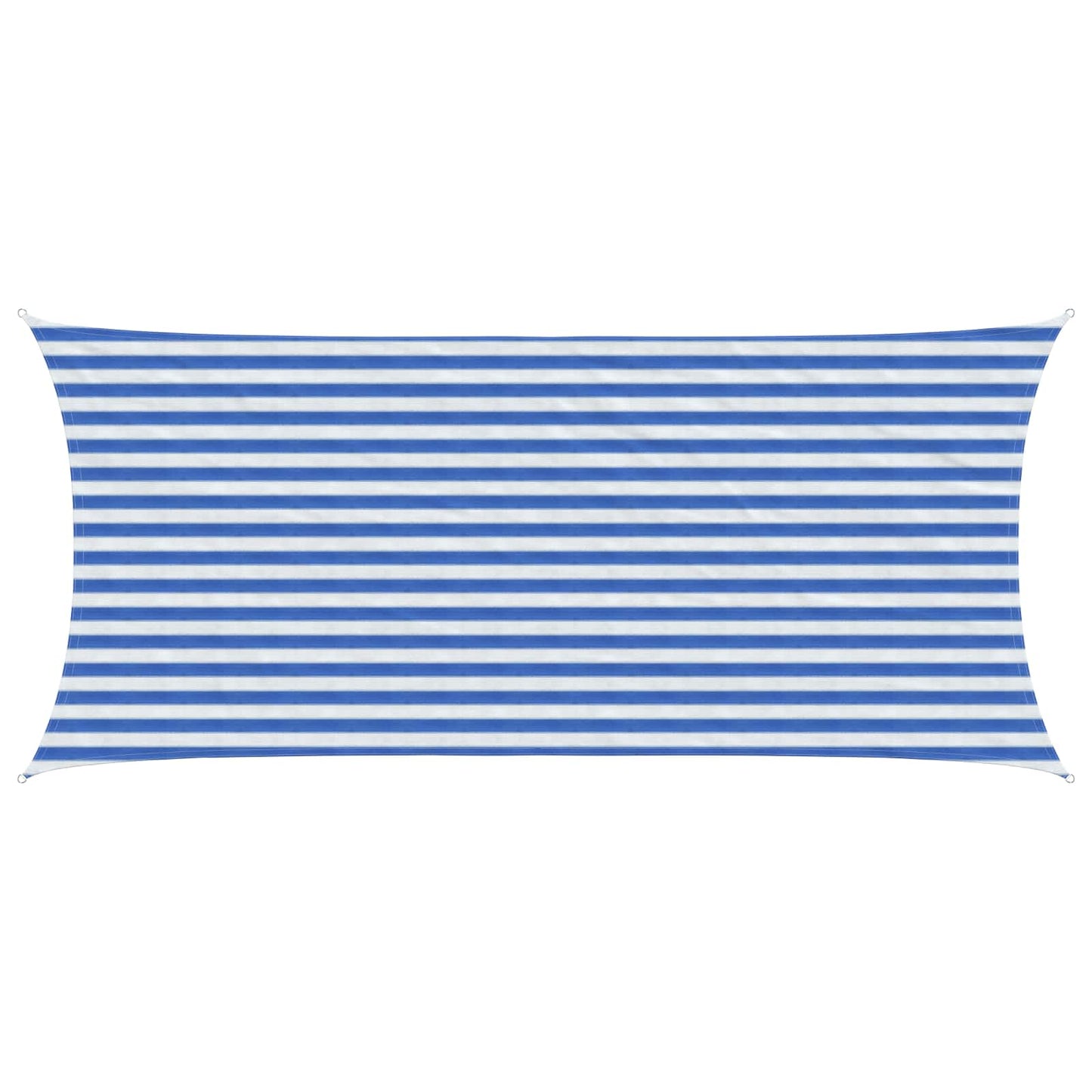 Sonnensegel 2 x 5 m HDPE Rechteckig Blau und Weiß