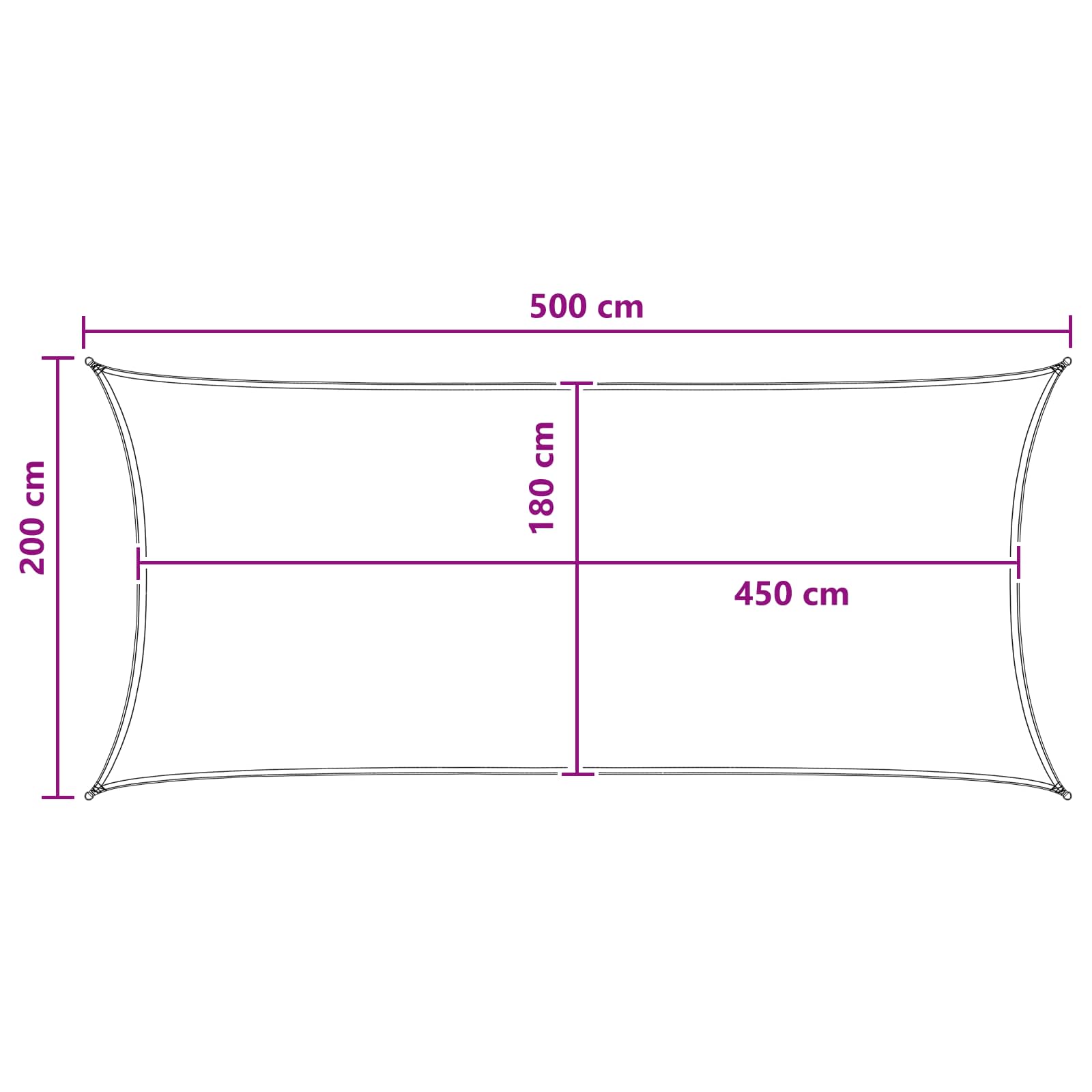 Sonnensegel 2 x 5 m HDPE Rechteckig Blau und Weiß