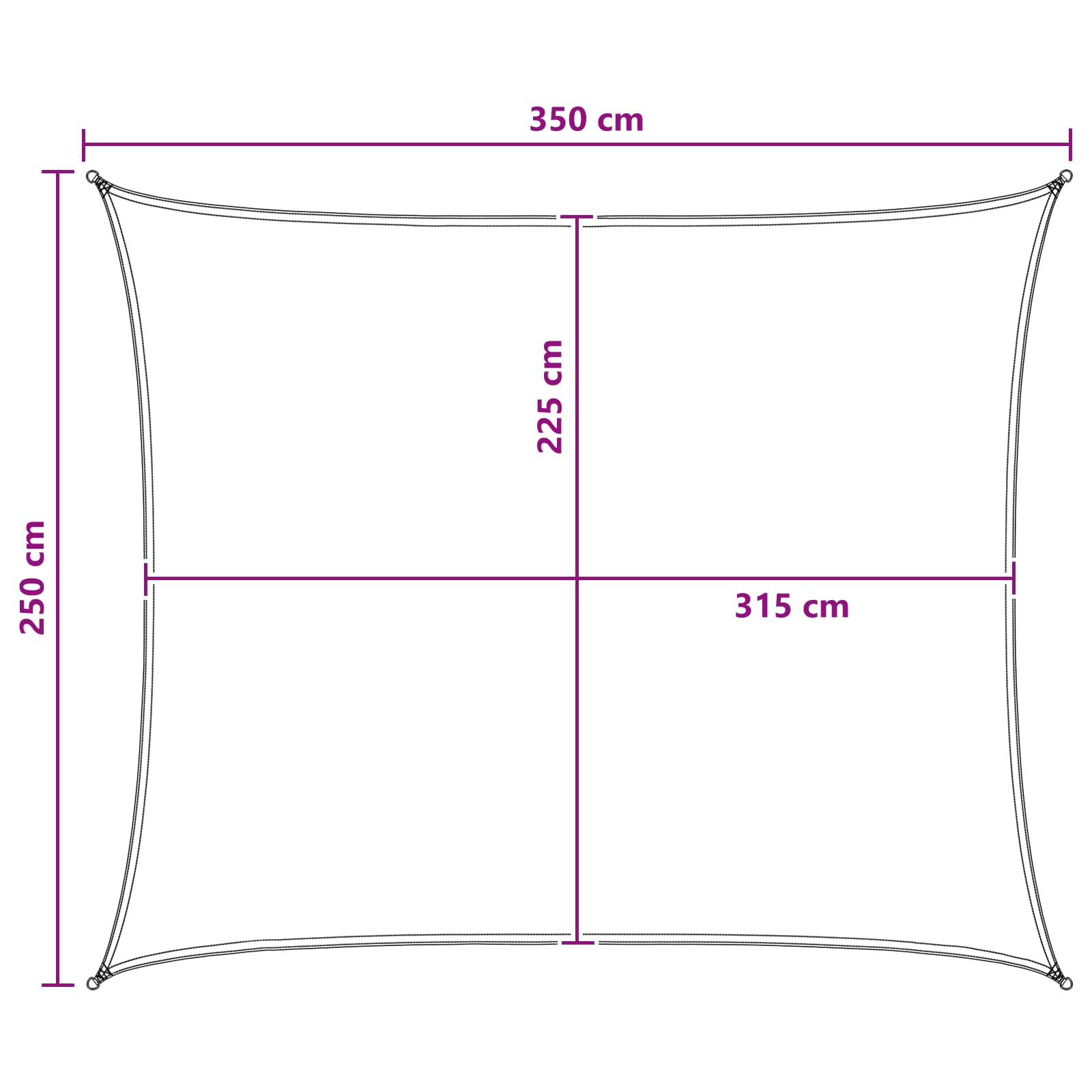 Sonnensegel 2,5 x 3,5 m HDPE Rechteckig Blau und Weiß