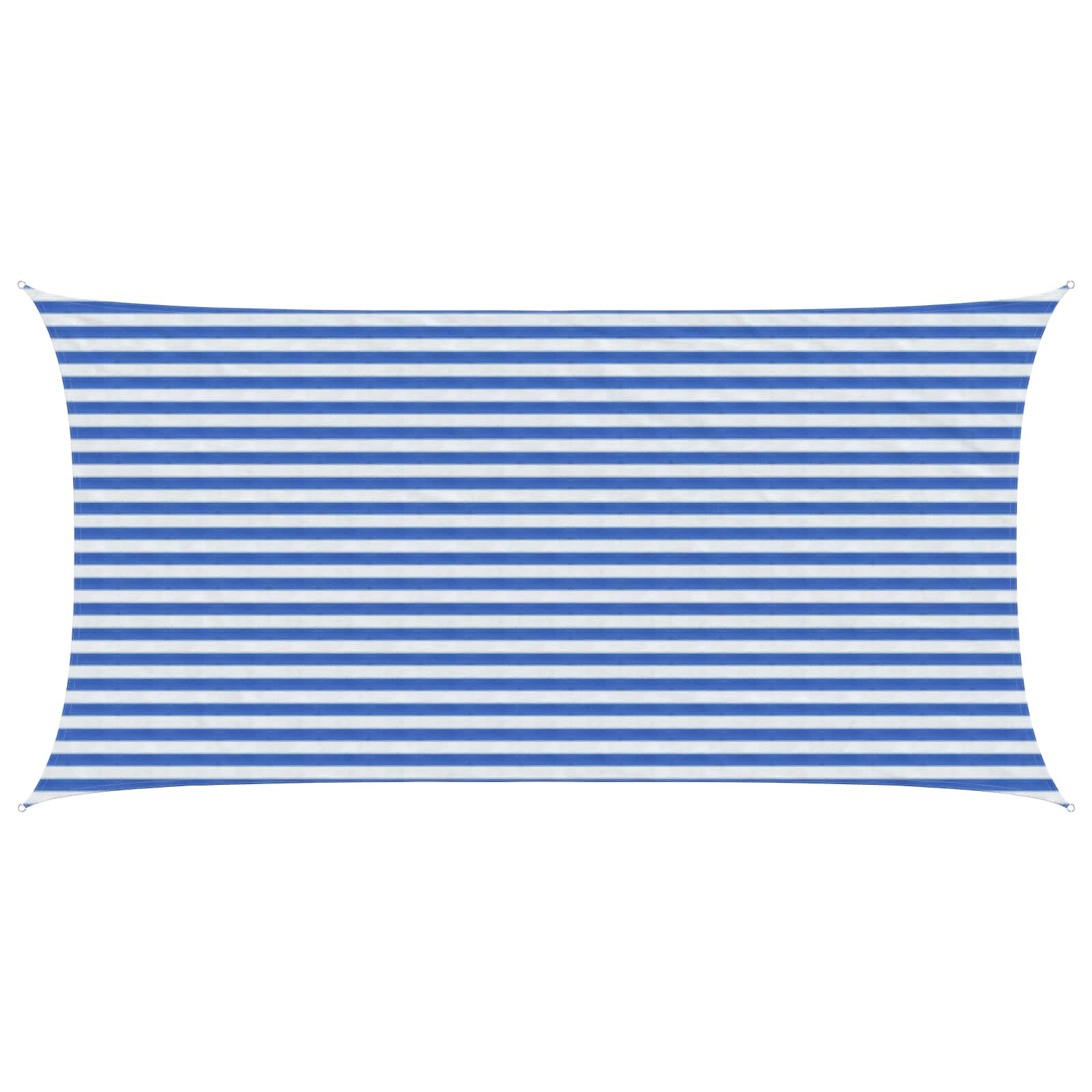 Sonnensegel 2,5 x 4,5 m HDPE Rechteckig Blau und Weiß