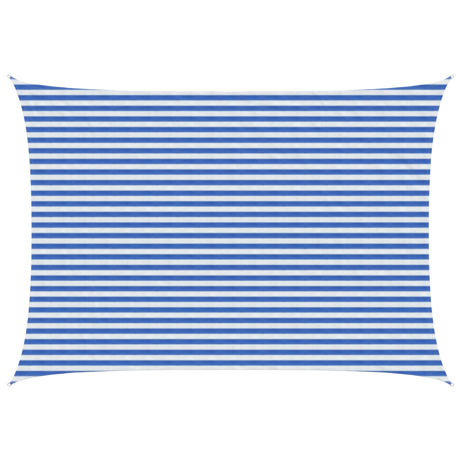 Sonnensegel 3,5 x 4,5 m HDPE Rechteckig Blau und Weiß